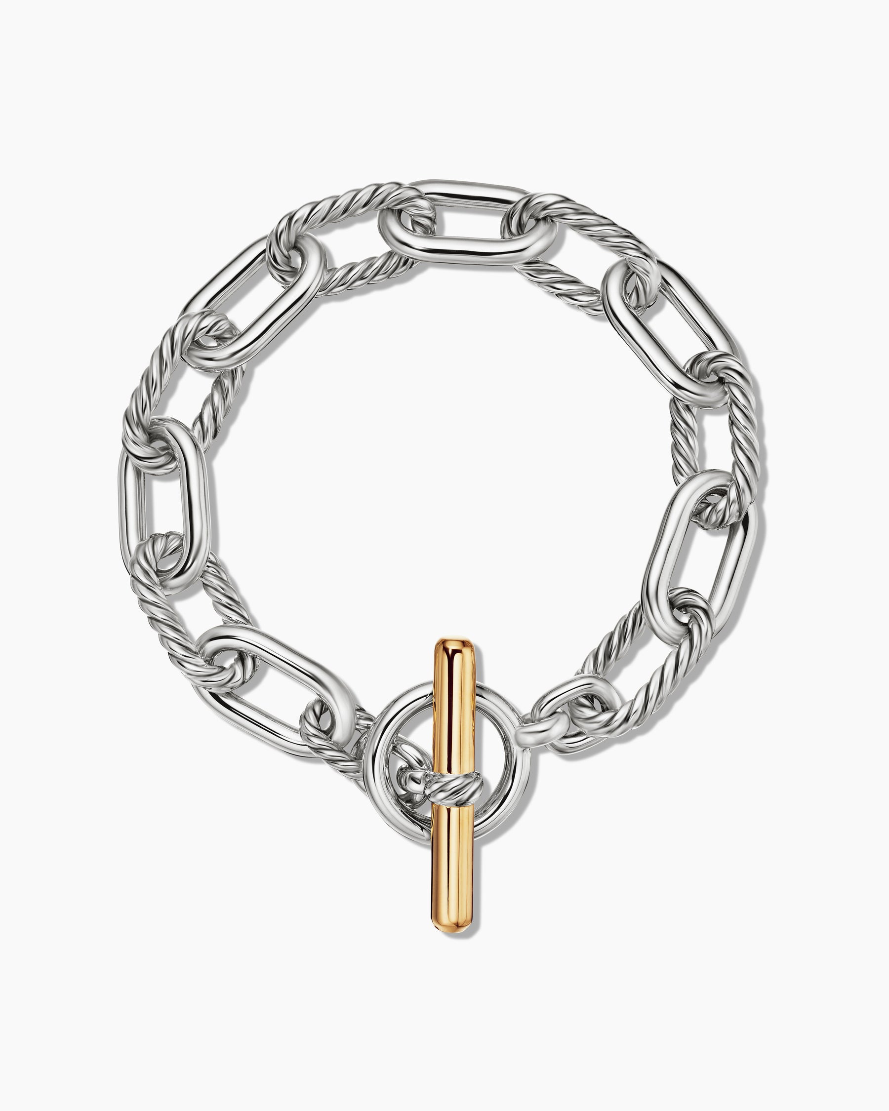 DY Madison Toggle Chain Bracelet in Sterling Silver with 18K Yellow Gold, 11mm - Image 3