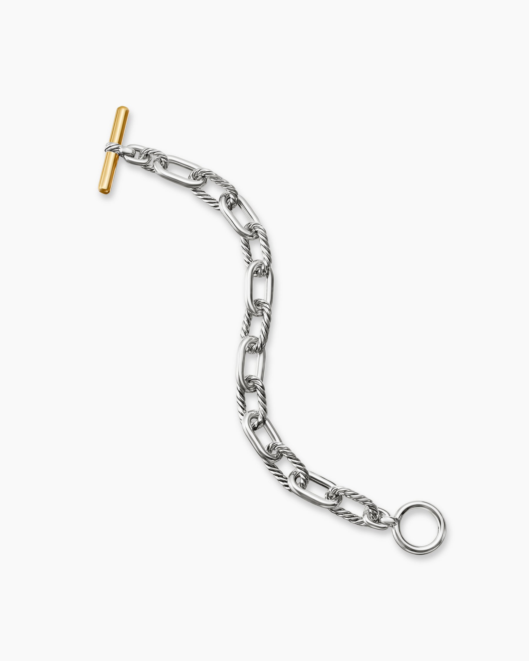 DY Madison Toggle Chain Bracelet in Sterling Silver with 18K Yellow Gold, 11mm - Image 4