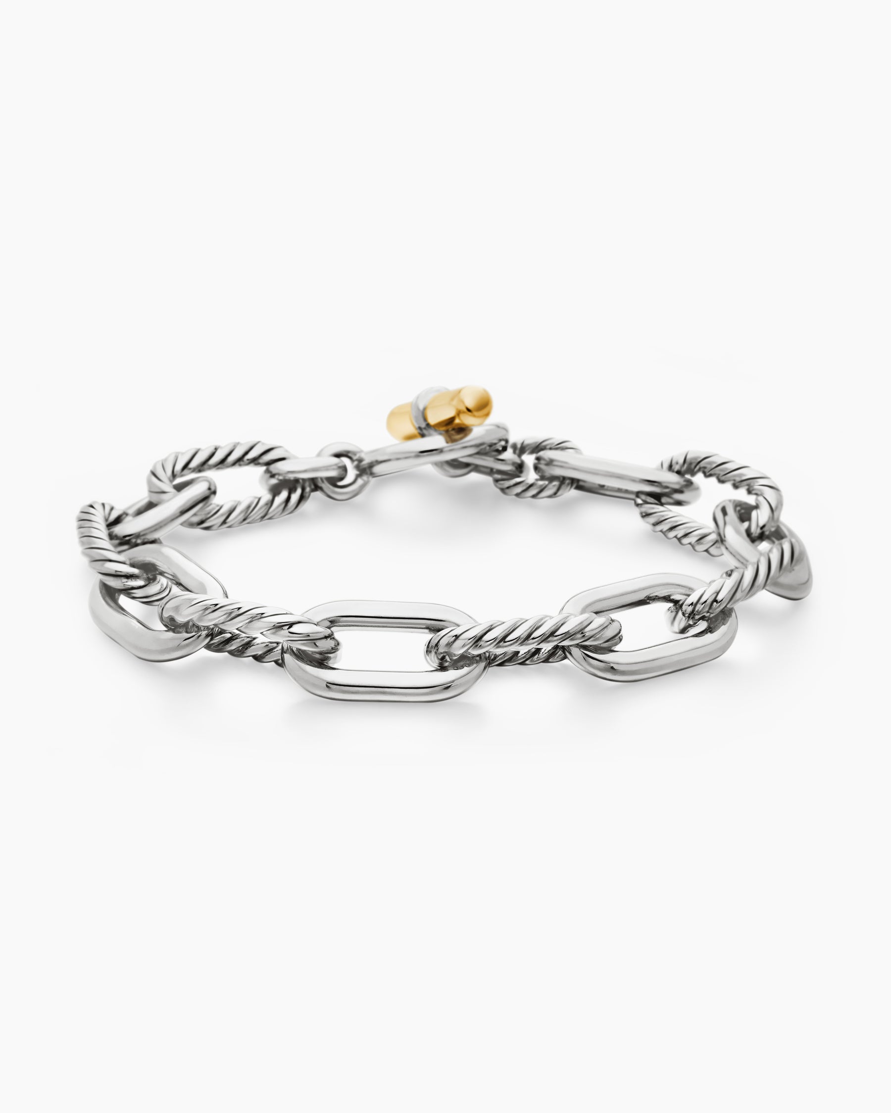DY Madison Toggle Chain Bracelet in Sterling Silver with 18K Yellow Gold, 11mm - Image 5