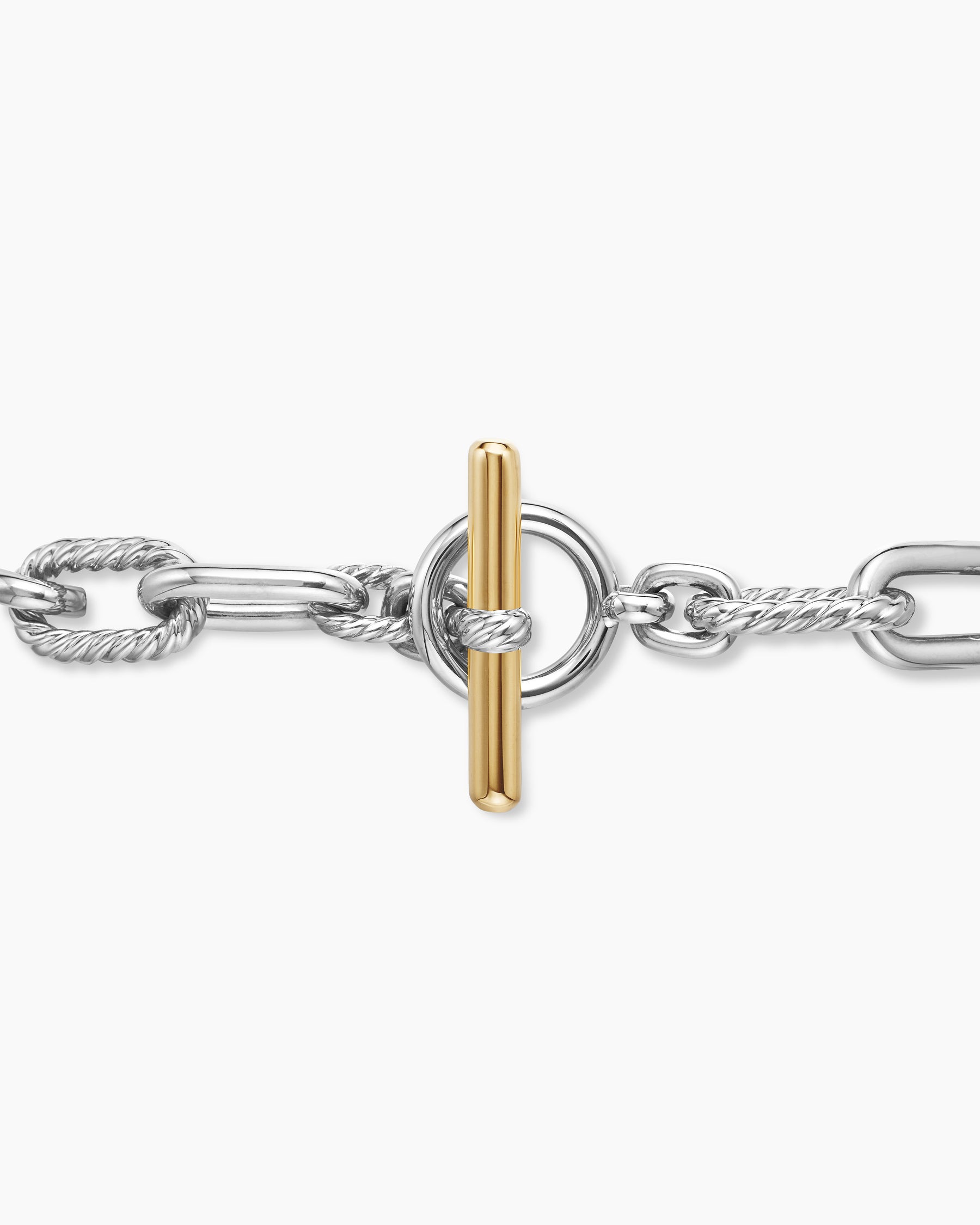 DY Madison Toggle Chain Bracelet in Sterling Silver with 18K Yellow Gold, 11mm - Image 7