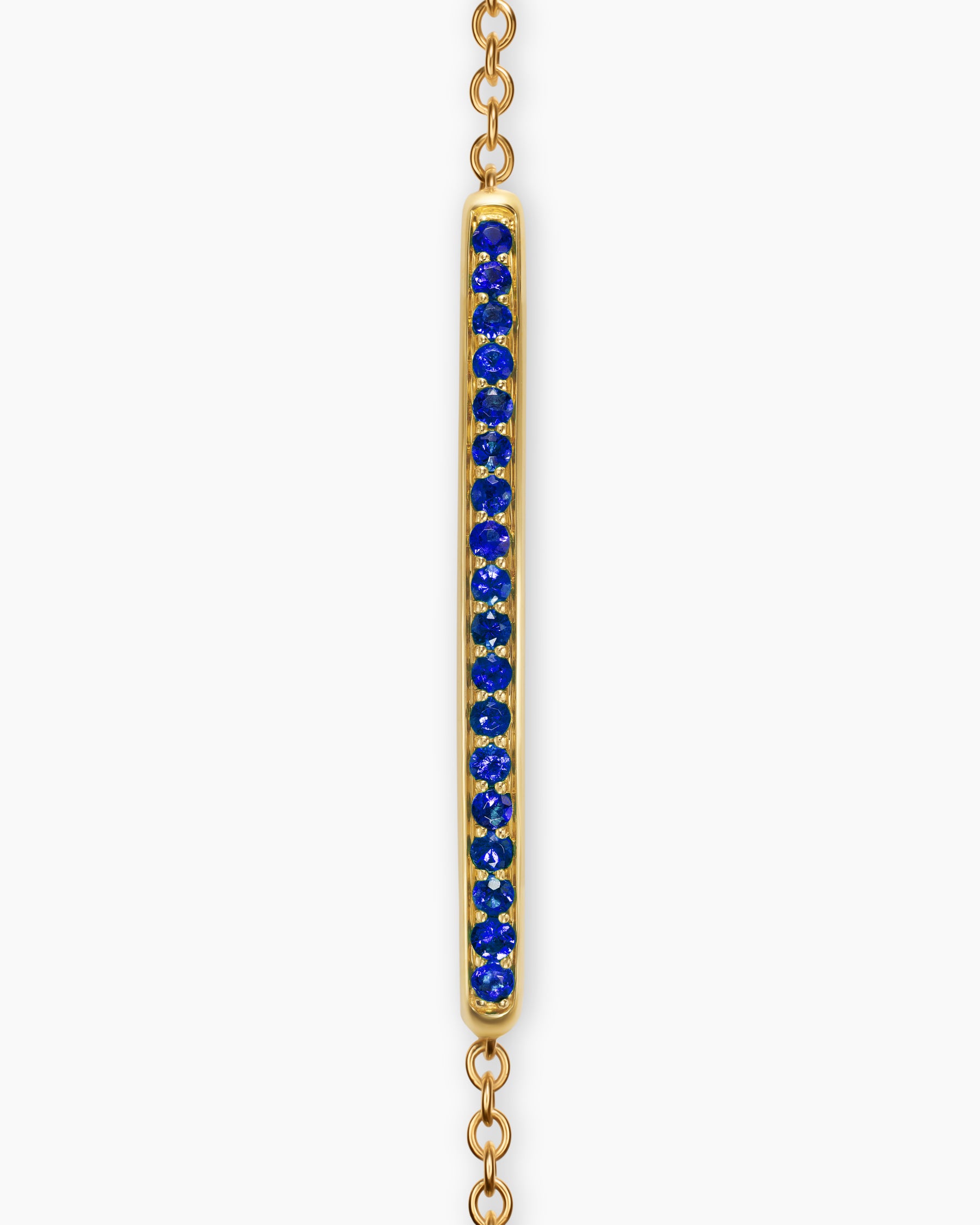 Petite Pavé Bar Bracelet in 18K Yellow Gold with Blue Sapphires, 1.7mm - Image 3