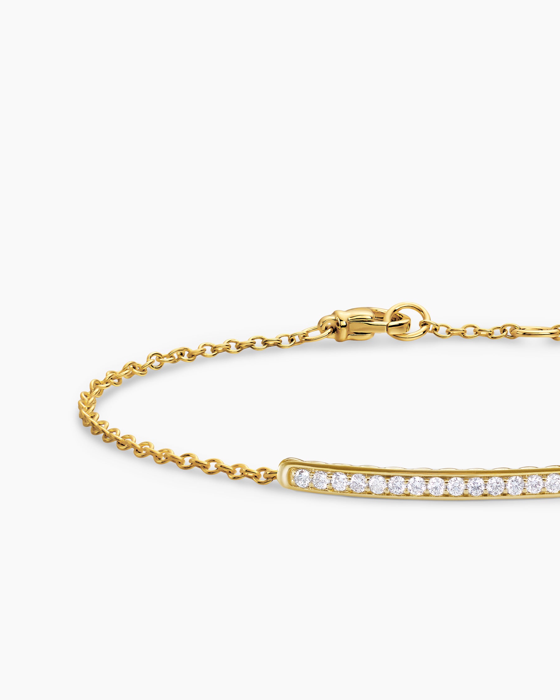Petite Pavé Bar Bracelet in 18K Yellow Gold with Diamonds, 1.7mm - Image 4