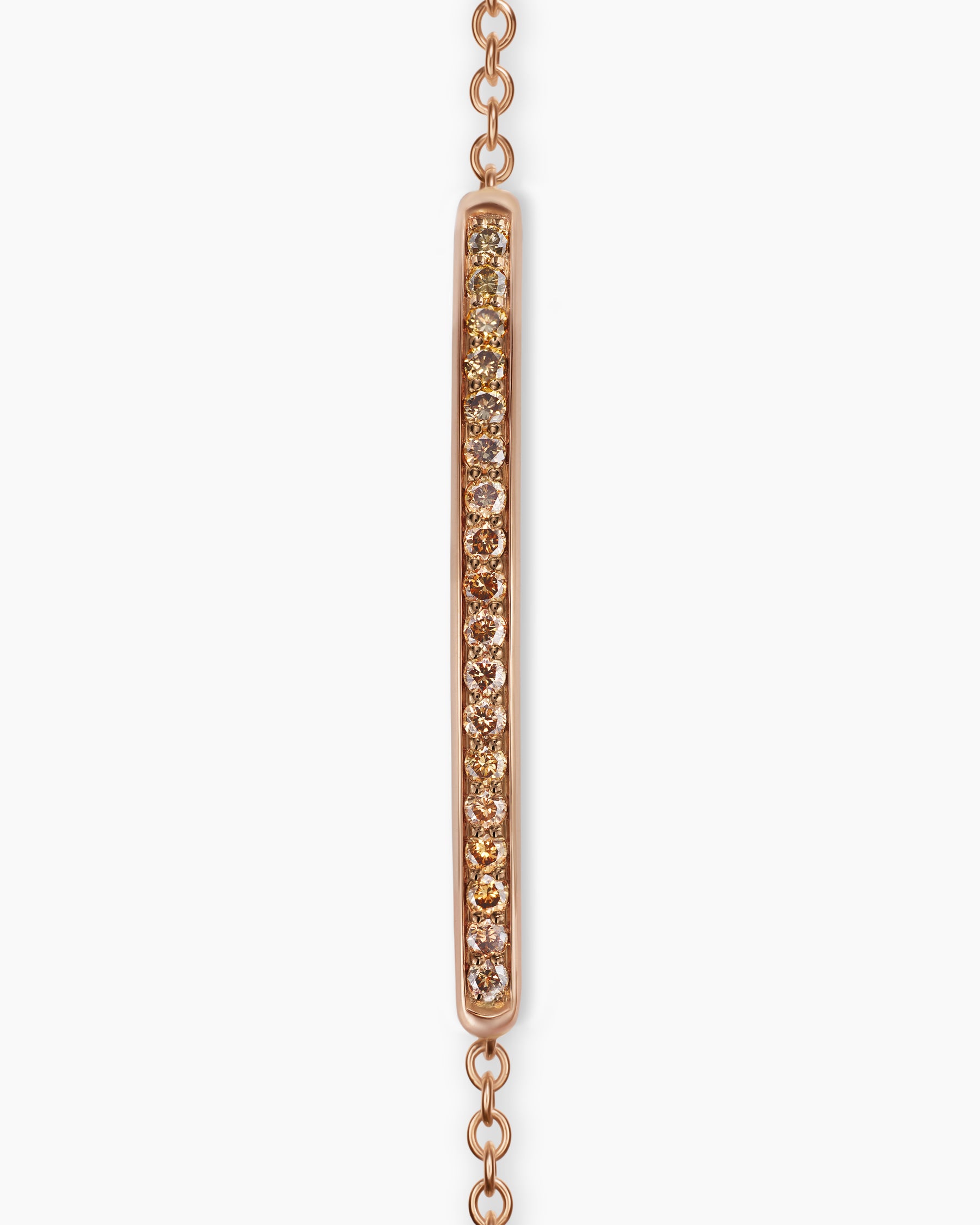 Petite Pavé Bar Bracelet in 18K Rose Gold with Cognac Diamonds, 1.7mm - Image 3