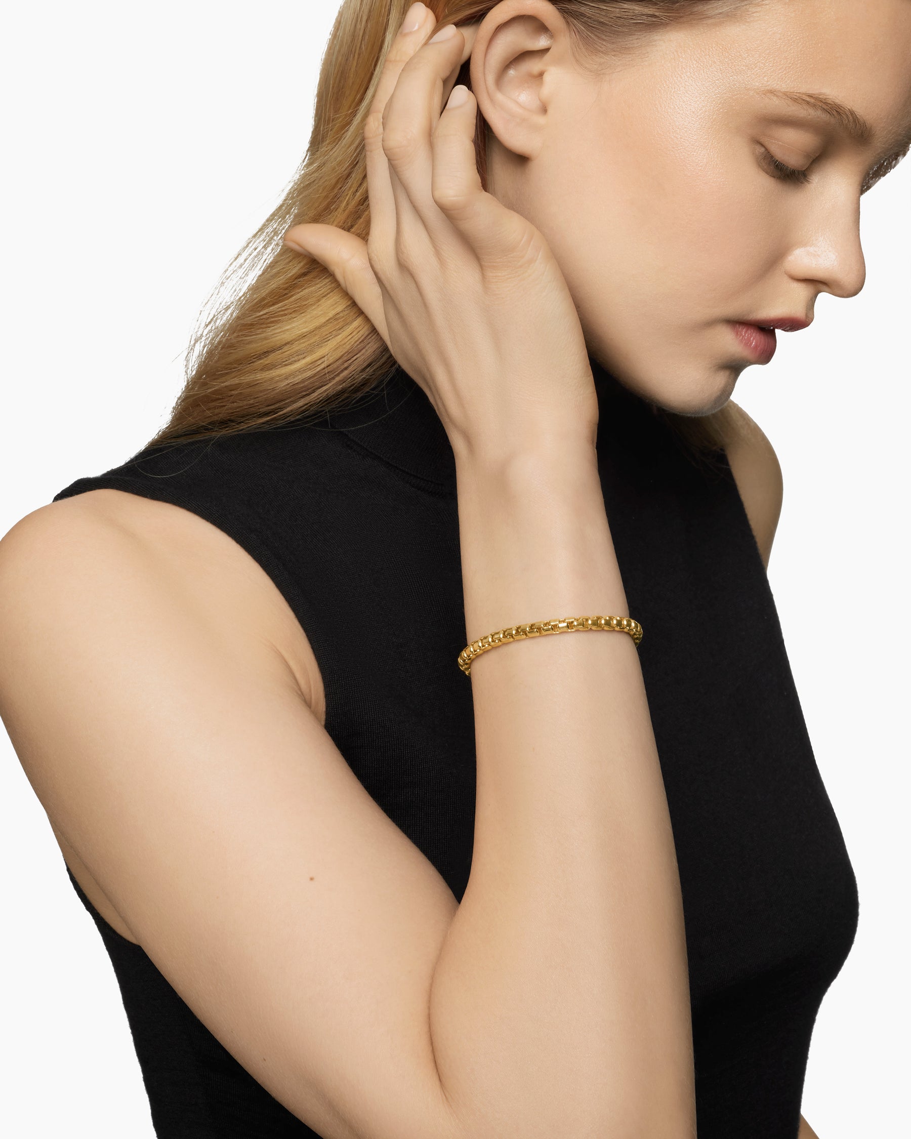 DY Bel Aire Box Chain Bracelet in 18K Yellow Gold, 5.2mm - Image 8
