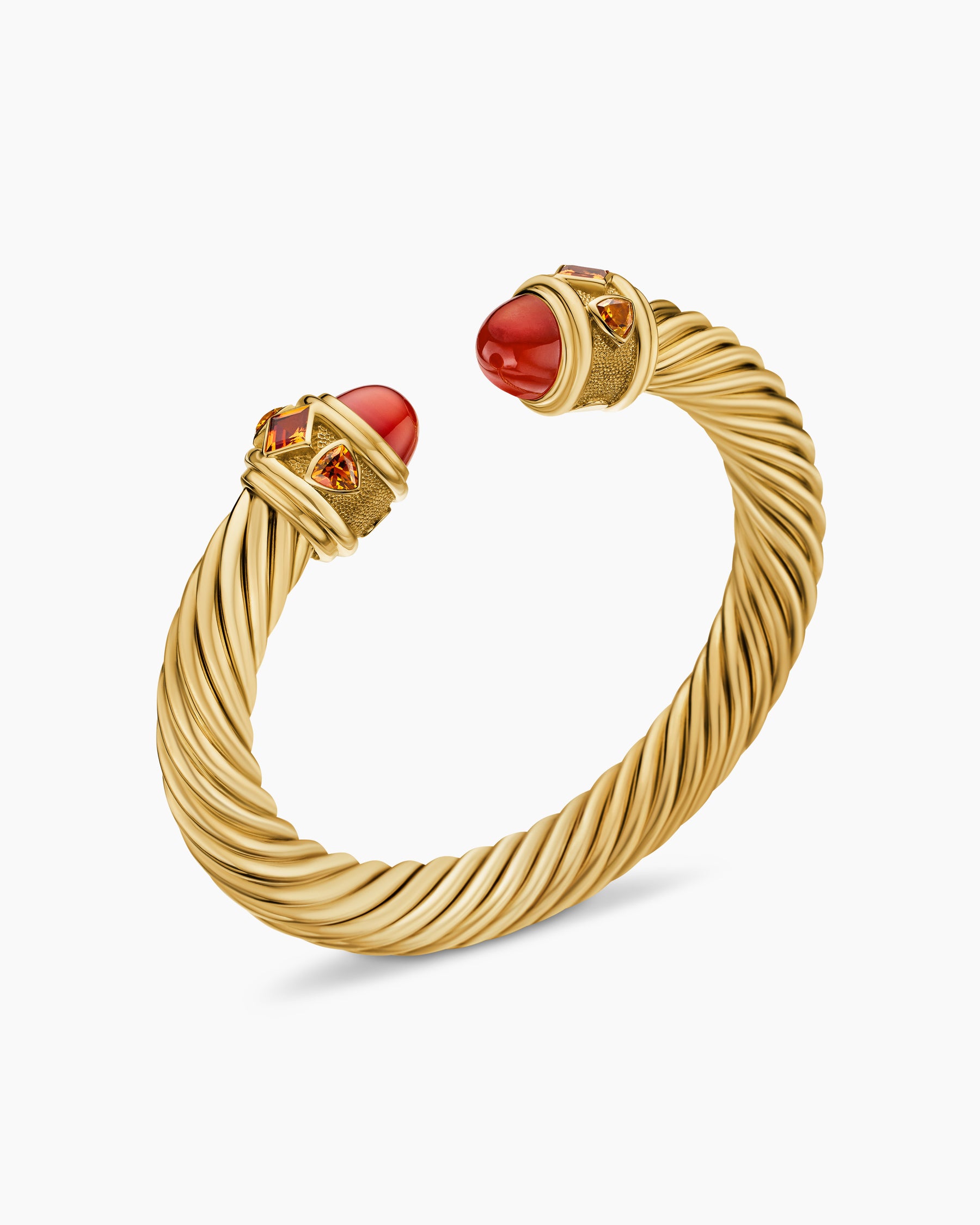 Renaissance Cablespira Bracelet in 18K Yellow Gold with Carnelian and Madeira Citrine, 9mm - Image 3