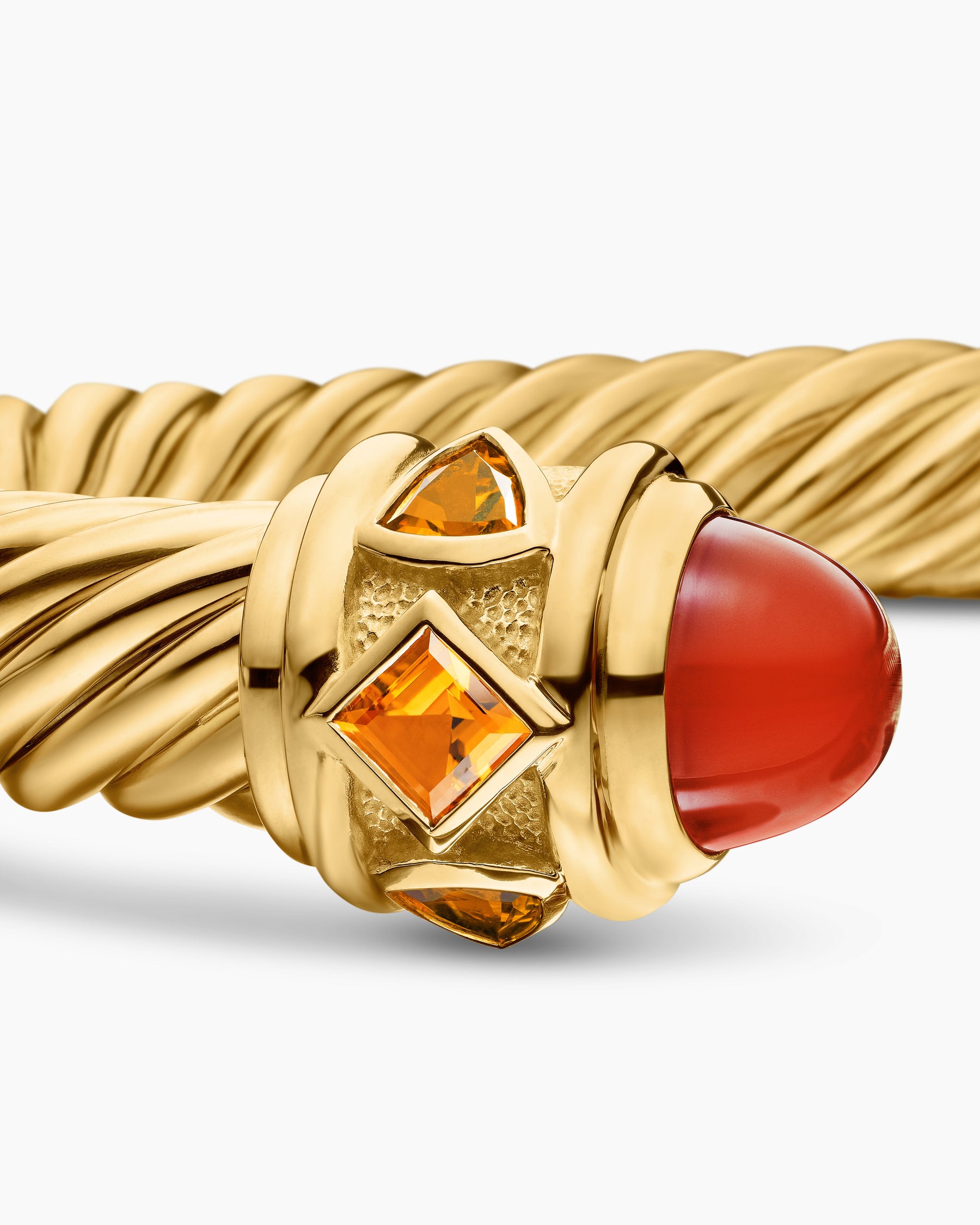 Renaissance Cablespira Bracelet in 18K Yellow Gold with Carnelian and Madeira Citrine, 9mm - Image 6