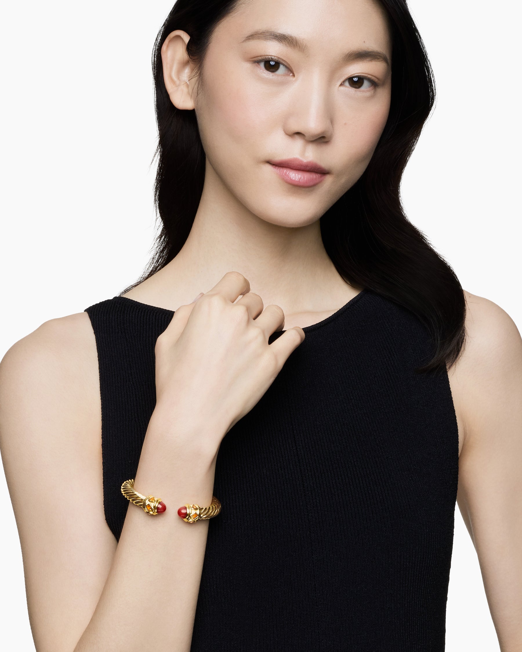 Renaissance Cablespira Bracelet in 18K Yellow Gold with Carnelian and Madeira Citrine, 9mm - Image 2