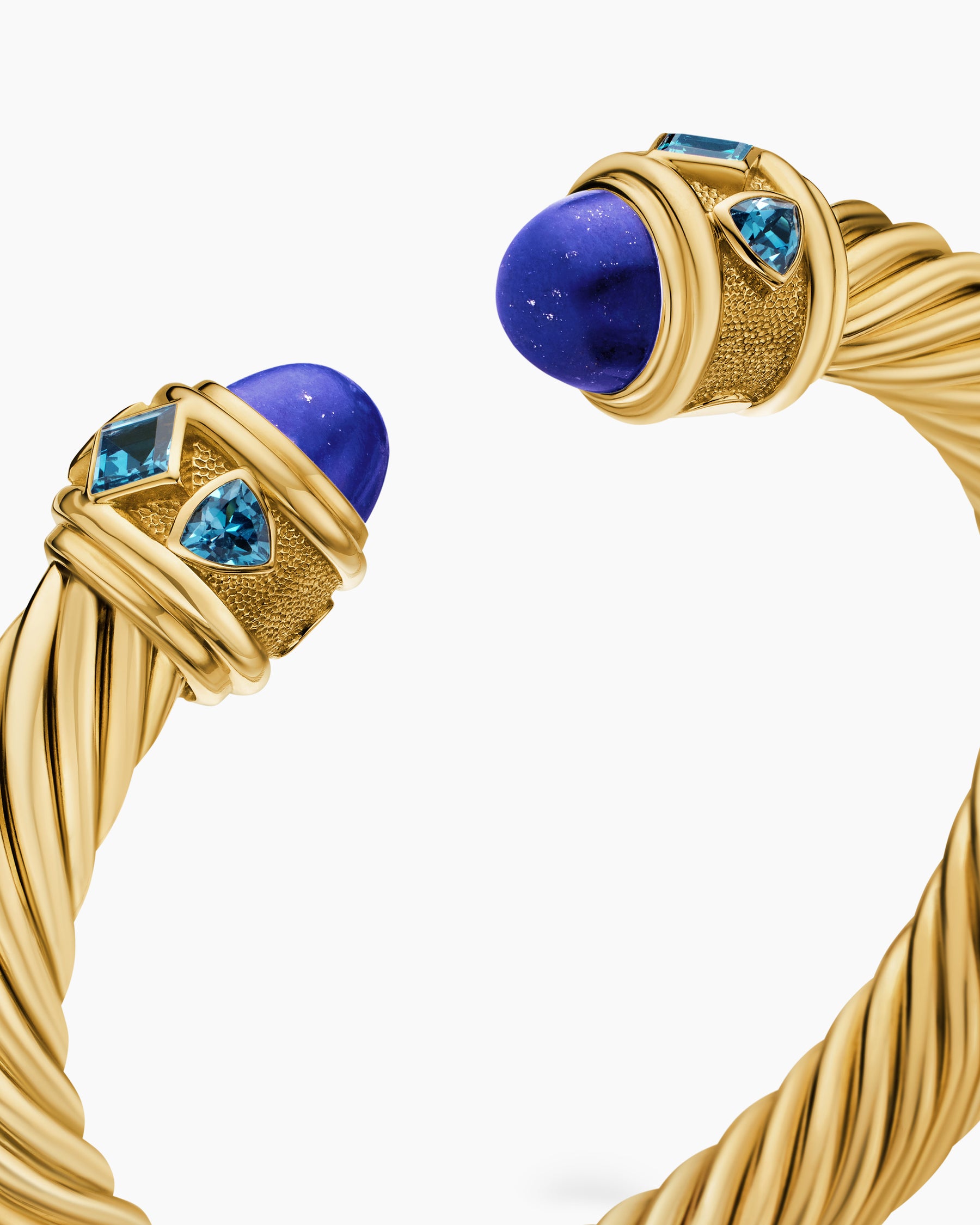 Renaissance Cablespira Bracelet in 18K Yellow Gold with Lapis and Hampton Blue Topaz, 9mm - Image 5