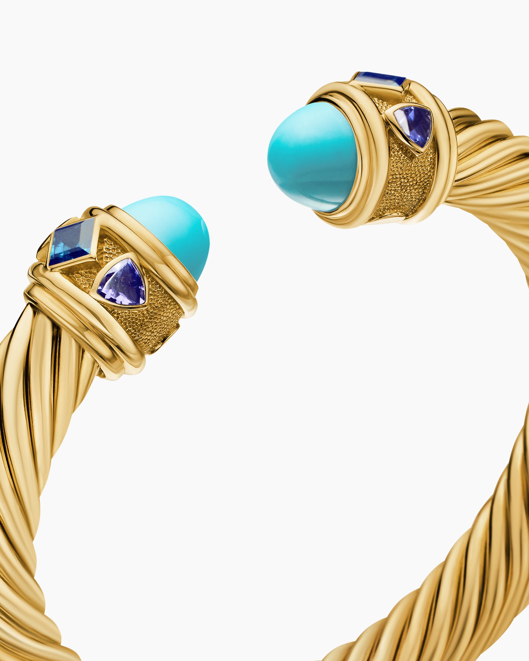 Renaissance Cablespira Bracelet in 18K Yellow Gold with Turquoise, Hampton Blue Topaz, and Iolite, 9mm - Image 5
