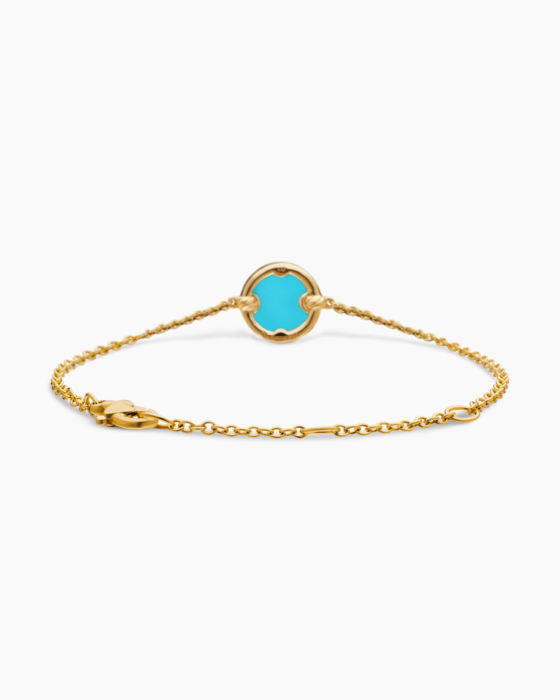 Petite DY Elements Center Station Chain Bracelet in 18K Yellow Gold with Turquoise and Diamonds, 11mm - Image 5
