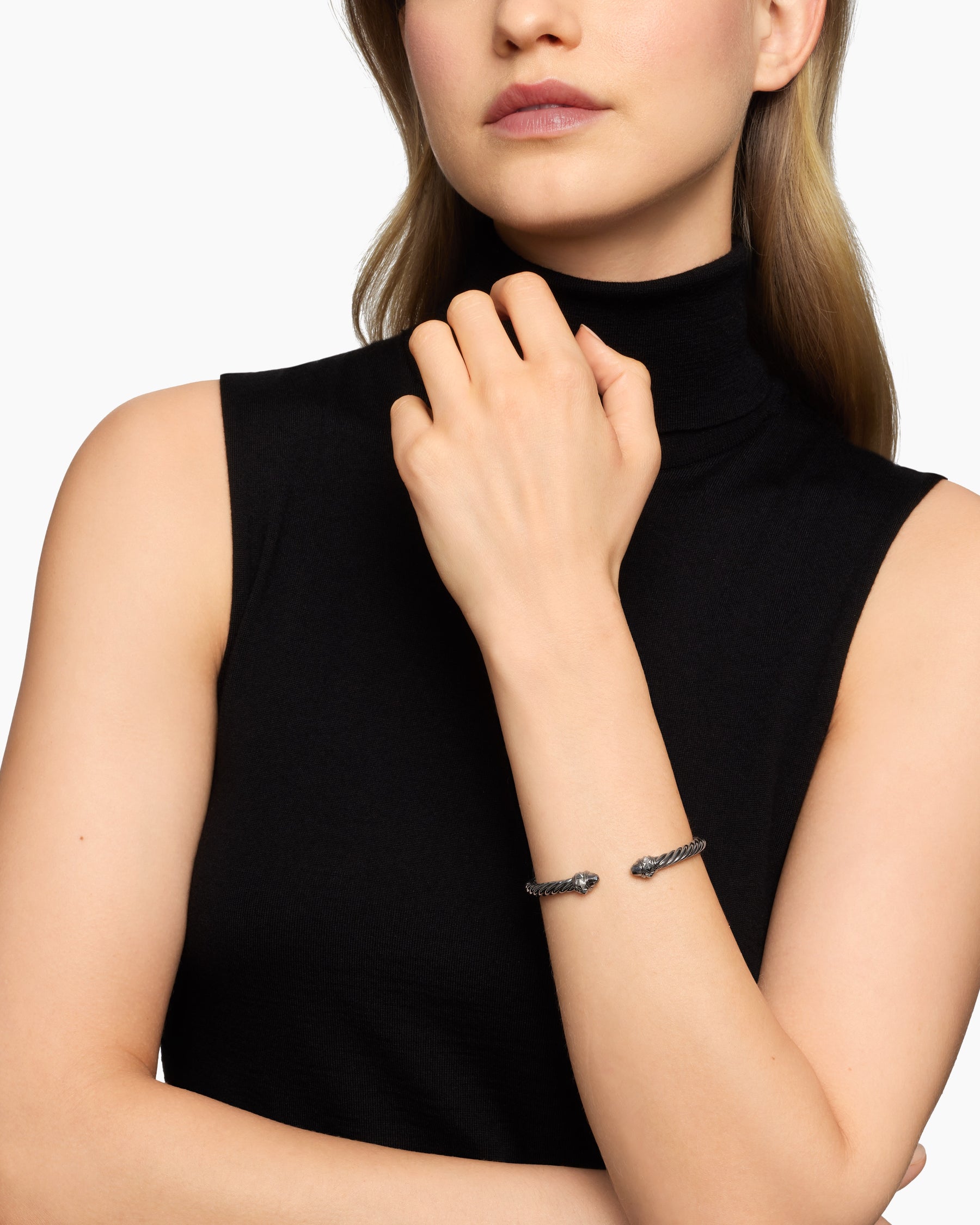 Alternative view of Renaissance Classic Cable Bracelet in Blackened Silver, 5mm