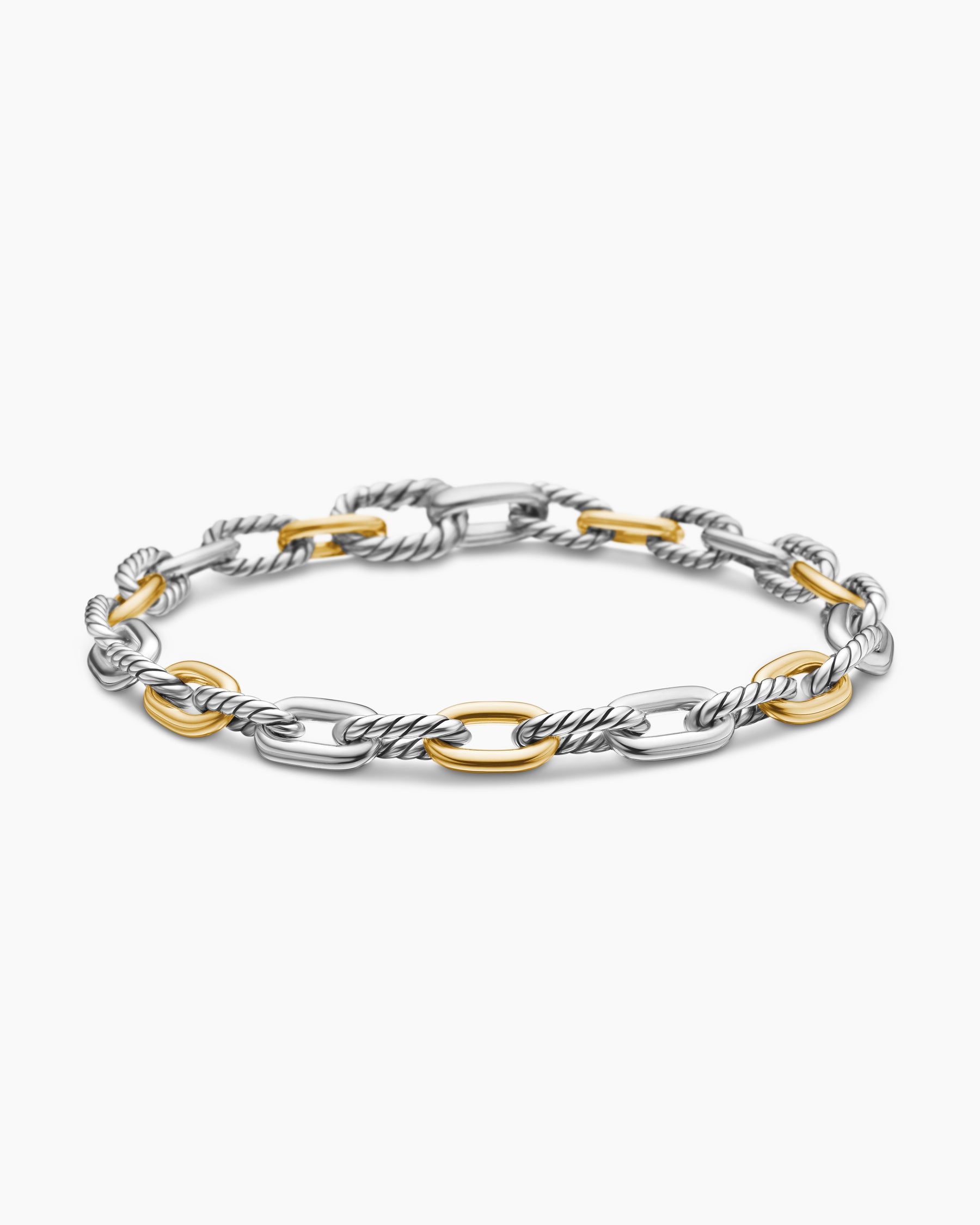 DY Madison Chain Bracelet in Sterling Silver with 18K Yellow Gold, 5.5mm