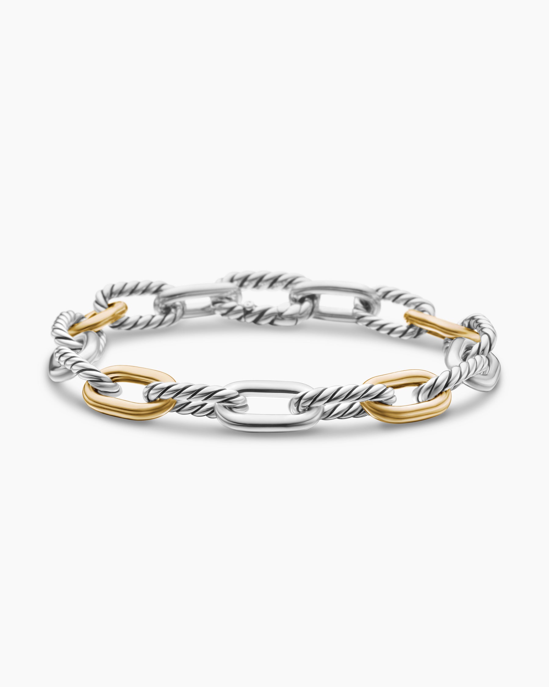 DY Madison Chain Bracelet in Sterling Silver with 18K Yellow Gold, 8.5mm
