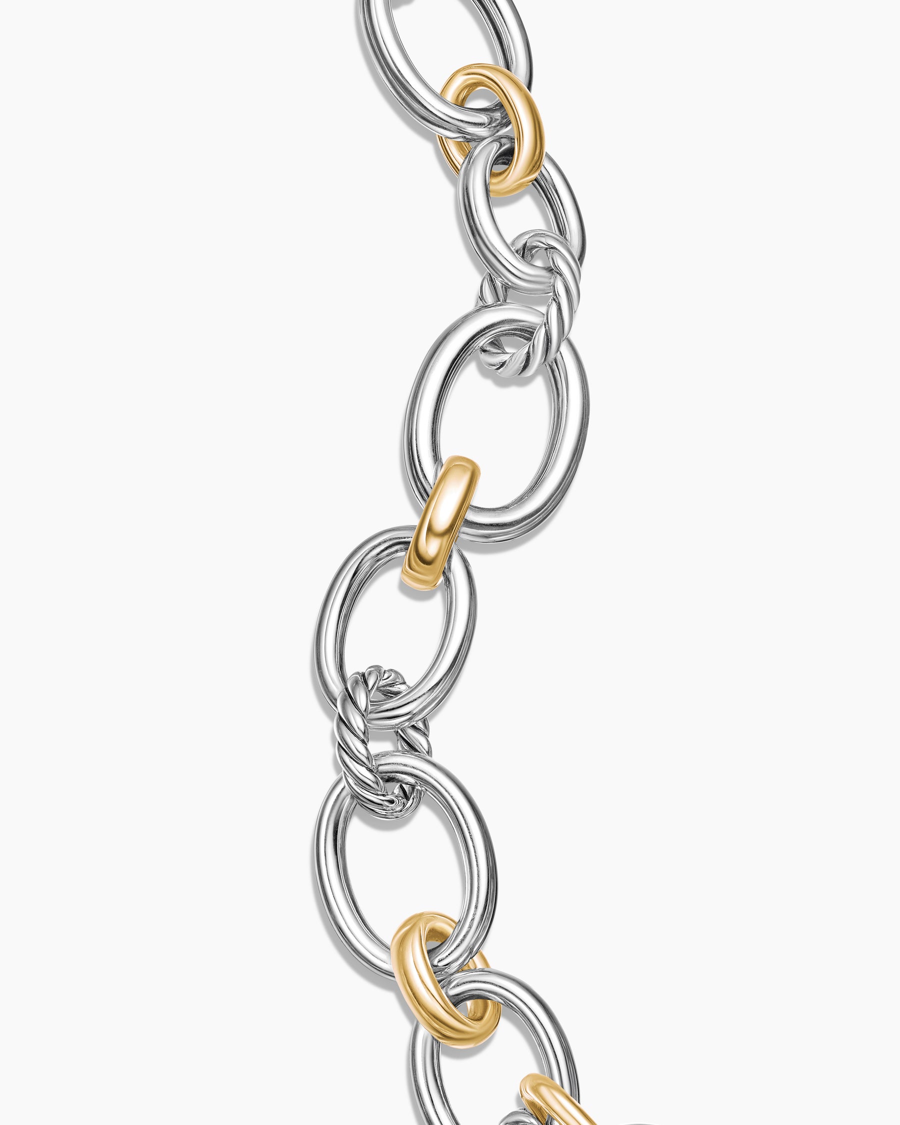 DY Mercer Chain Bracelet in Sterling Silver with 18K Yellow Gold and Diamonds, 20mm - Image 6