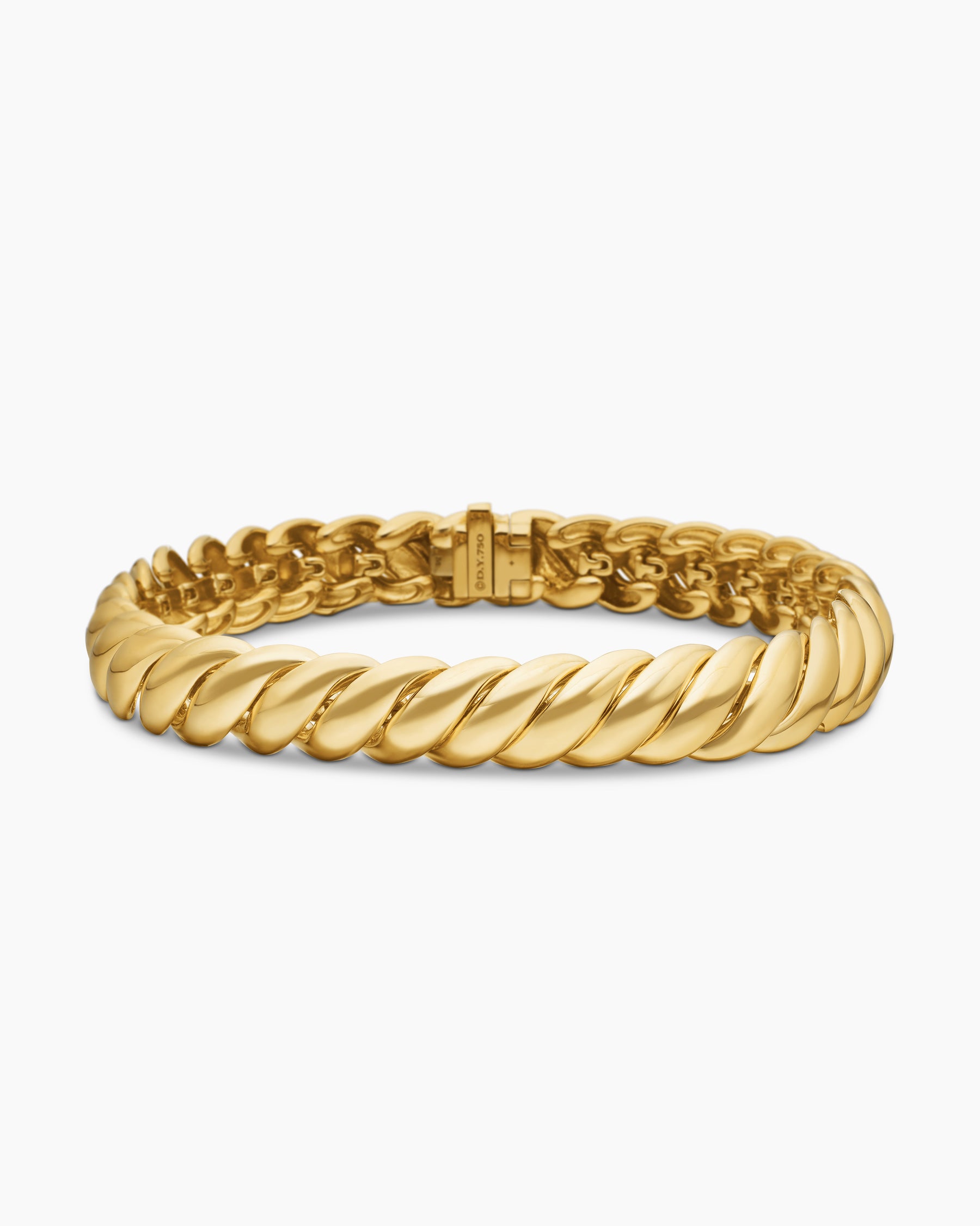 Sculpted Cable Bracelet in 18K Yellow Gold, 8.5mm - Image 4