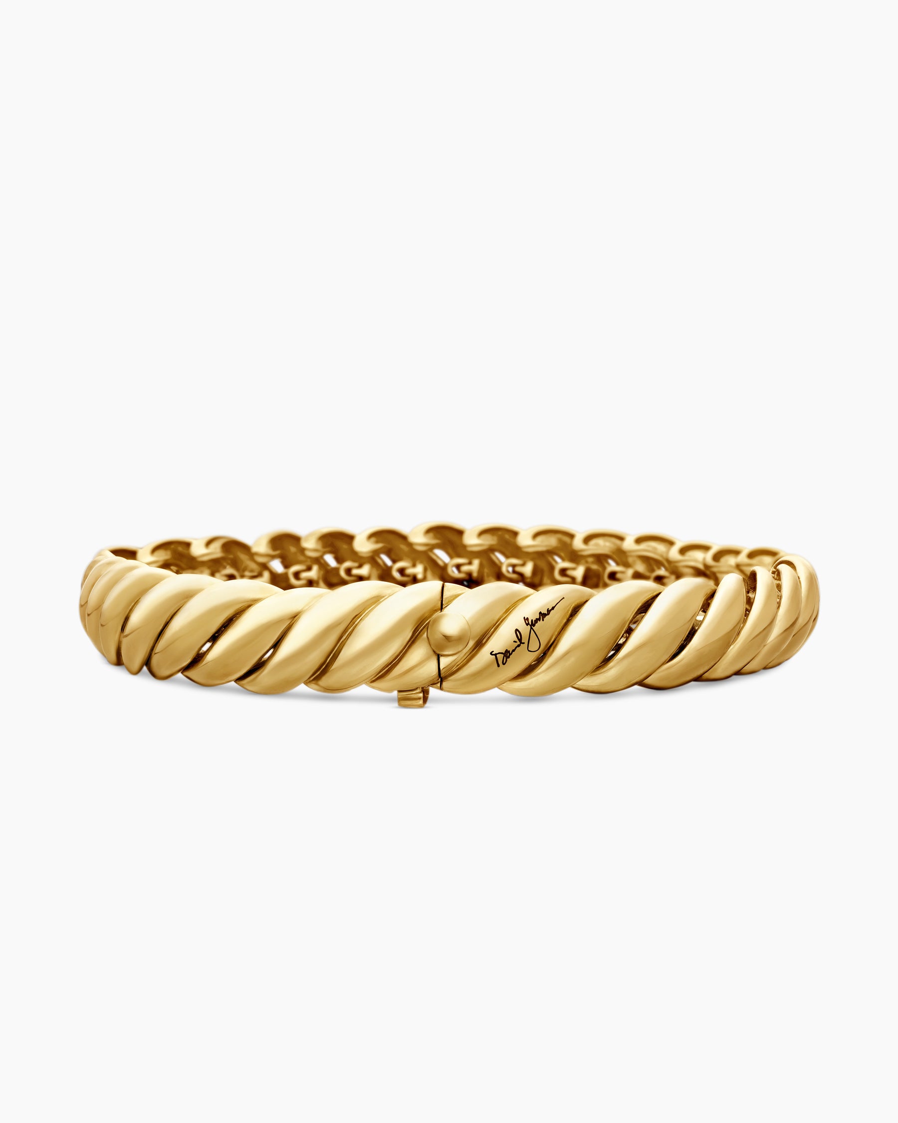 Sculpted Cable Bracelet in 18K Yellow Gold, 8.5mm - Image 6