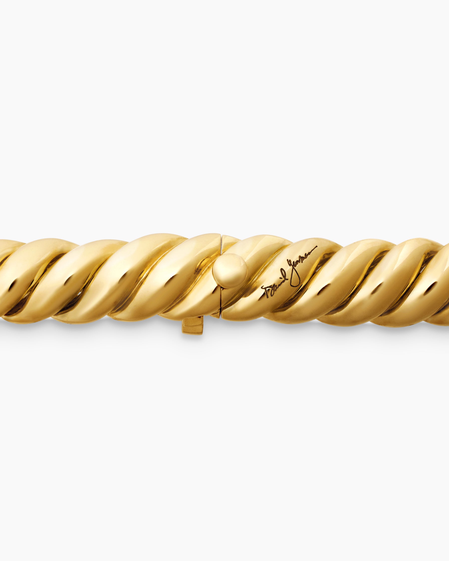 Sculpted Cable Bracelet in 18K Yellow Gold, 8.5mm - Image 7