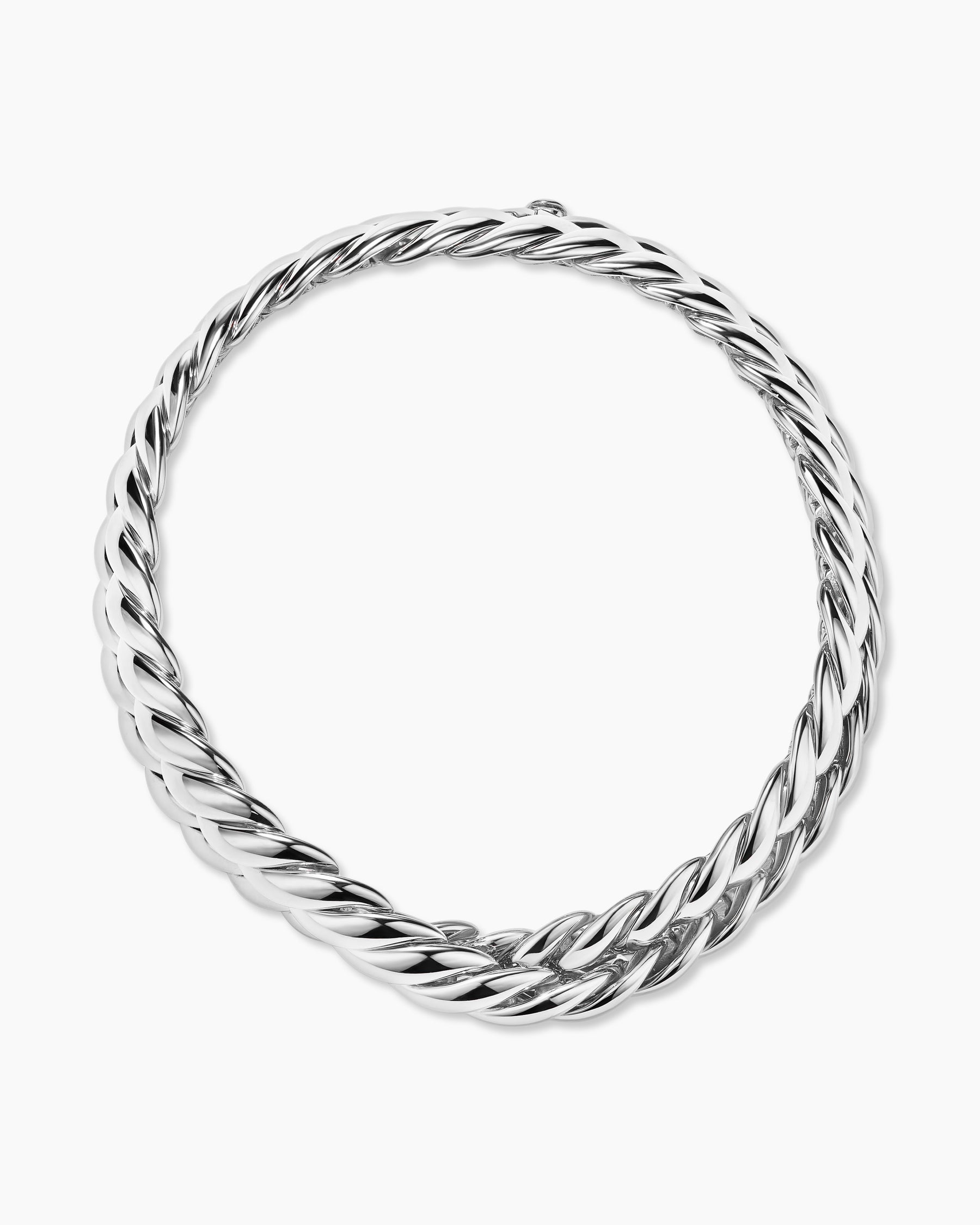 Sculpted Cable Double Wrap Bracelet in Sterling Silver, 8.5mm - Image 3