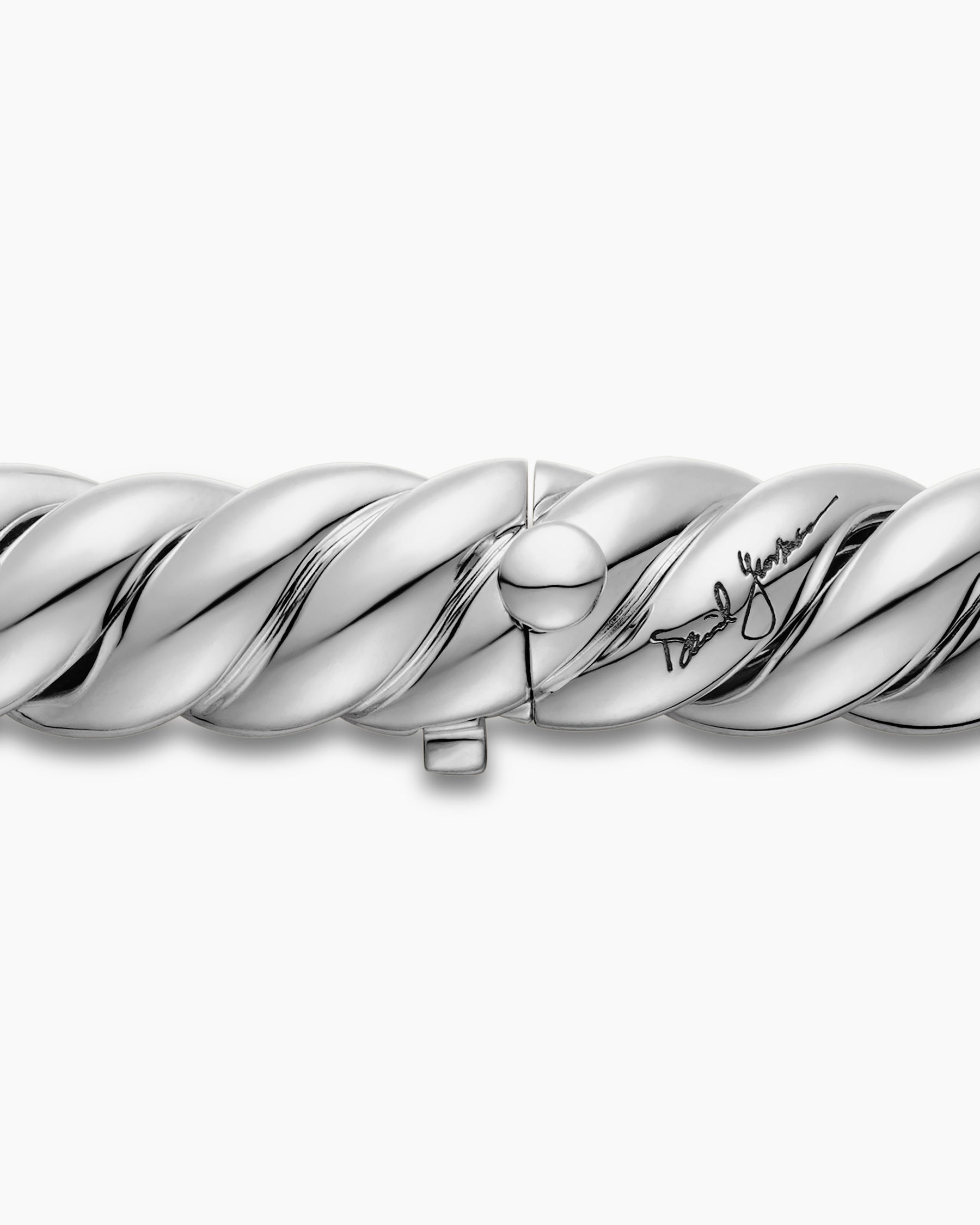 Sculpted Cable Double Wrap Bracelet in Sterling Silver, 8.5mm - Image 7