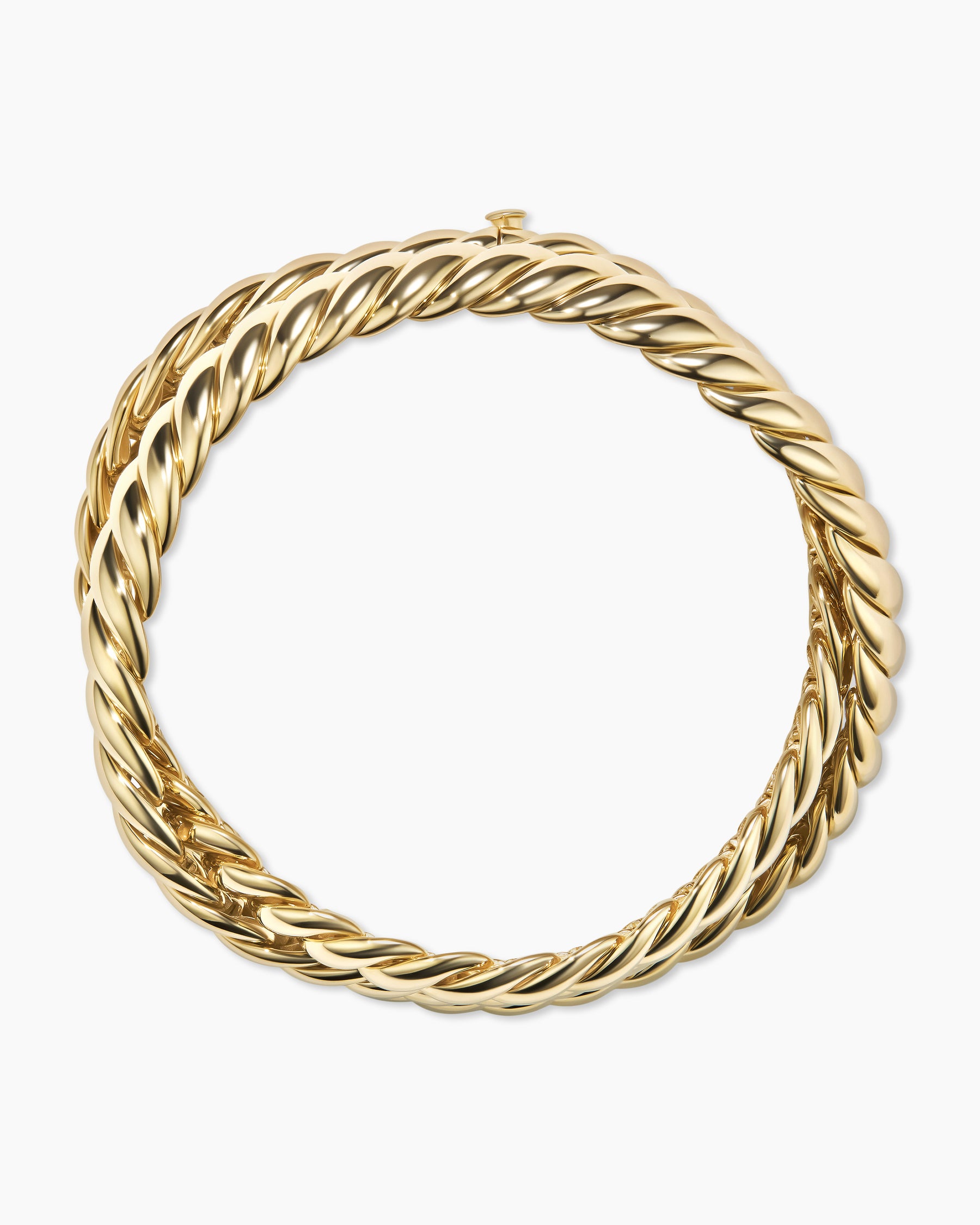 Sculpted Cable Triple Wrap Bracelet in 18K Yellow Gold, 8.5mm - Image 3