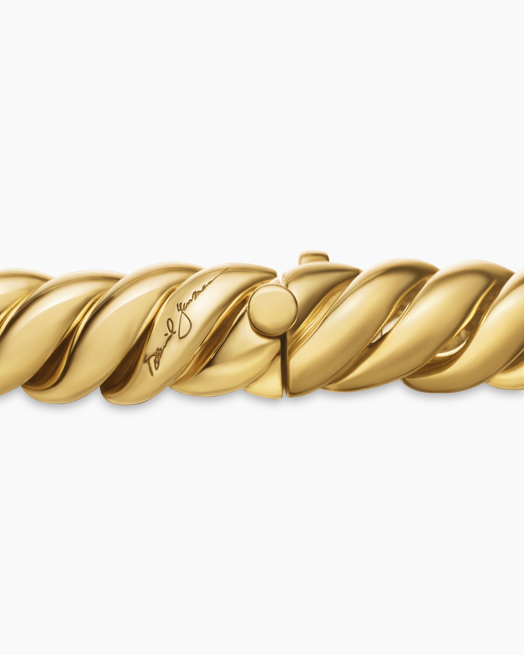 Sculpted Cable Triple Wrap Bracelet in 18K Yellow Gold, 8.5mm - Image 7