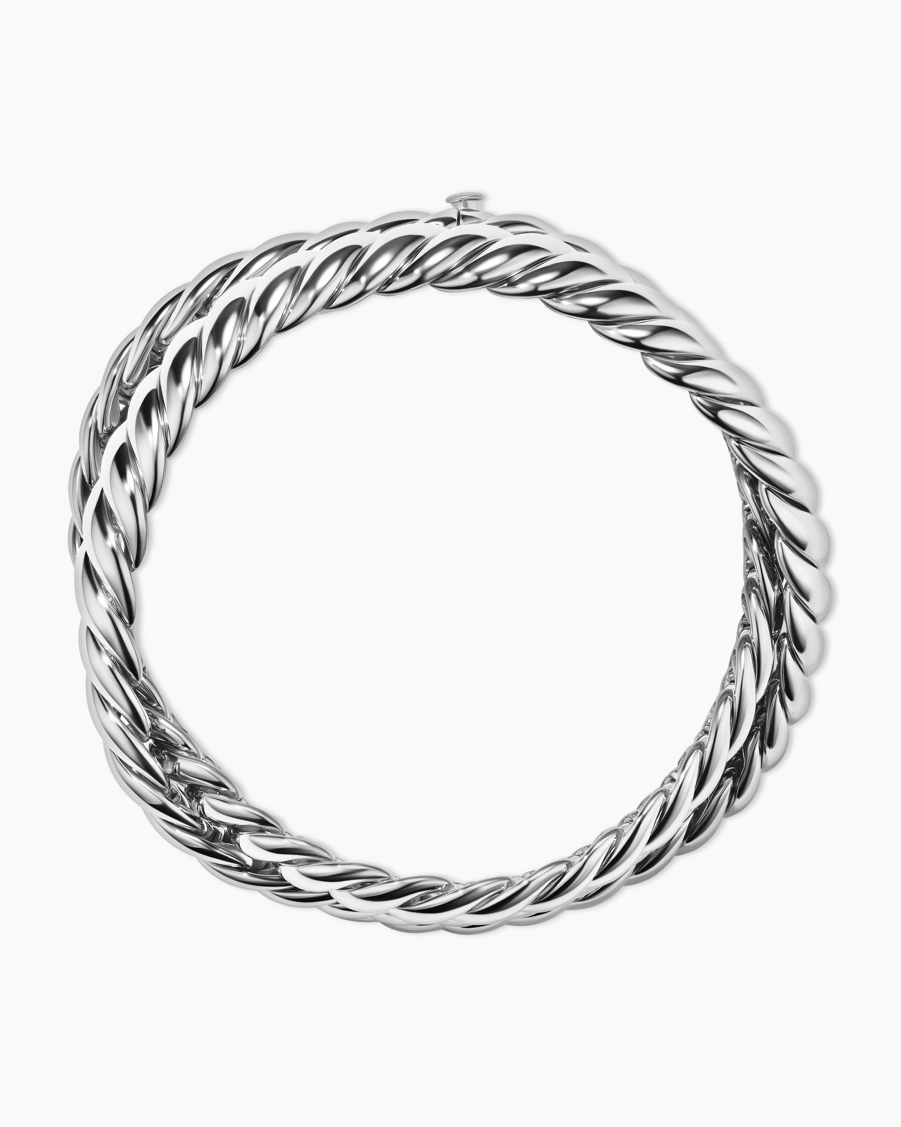 Sculpted Cable Triple Wrap Bracelet in Sterling Silver, 8.5mm - Image 3