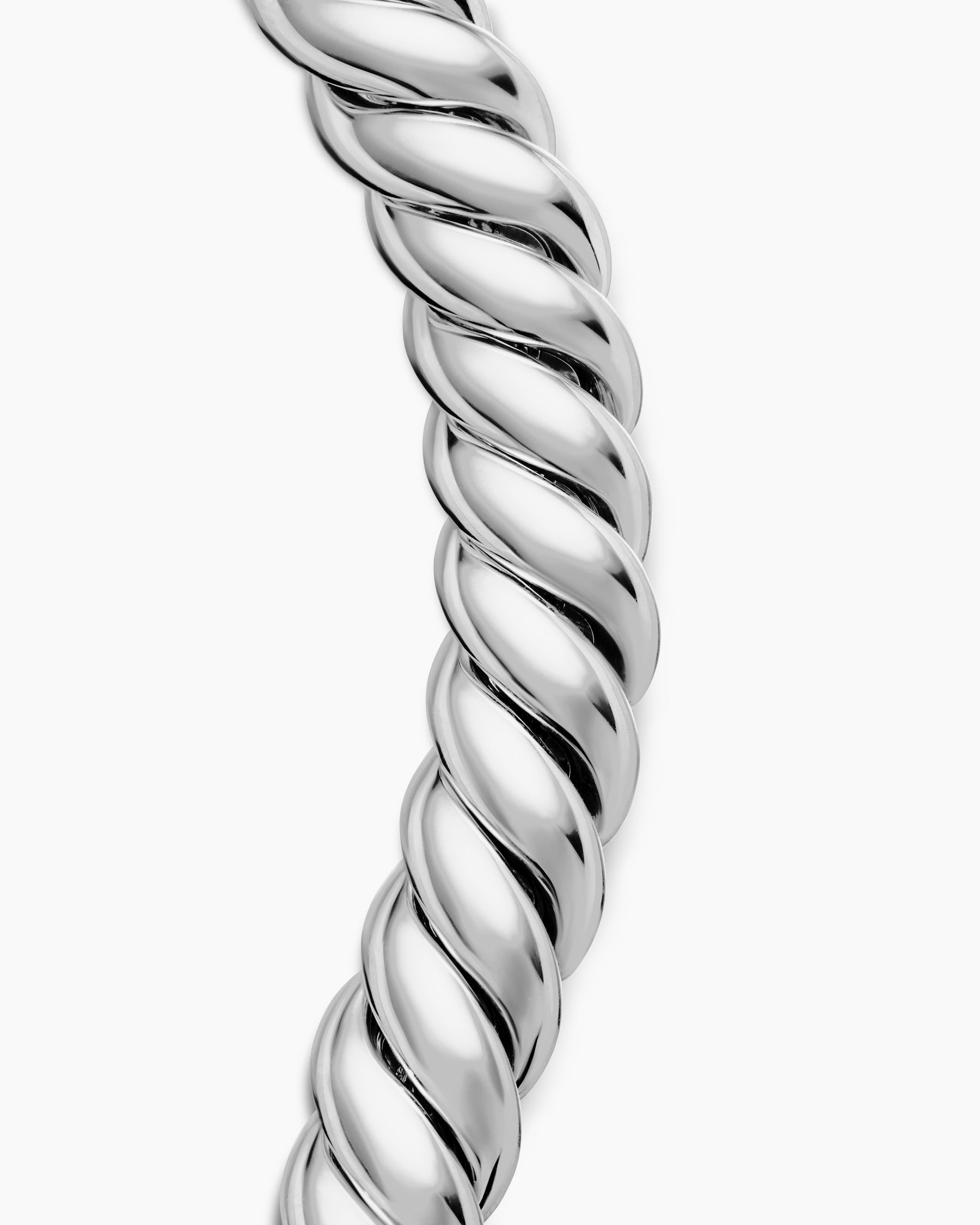 Sculpted Cable Triple Wrap Bracelet in Sterling Silver, 8.5mm - Image 5