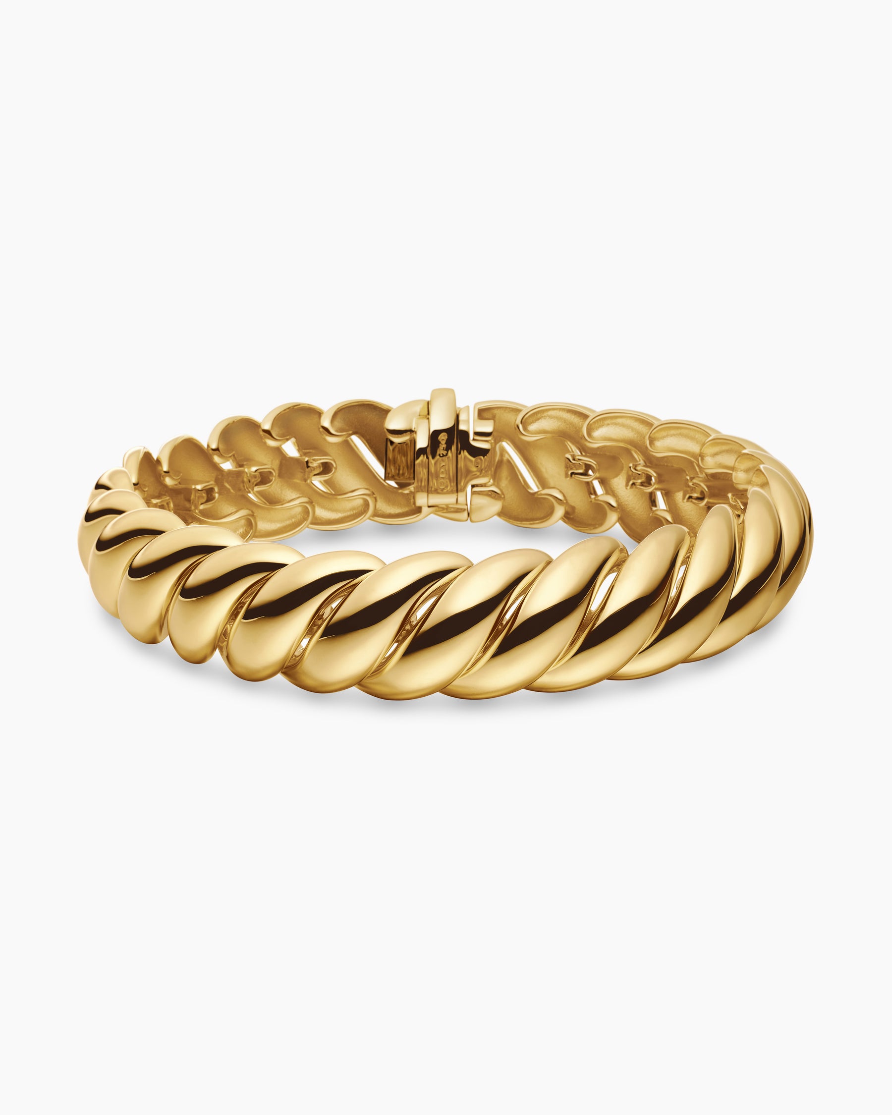 Sculpted Cable Bracelet in 18K Yellow Gold, 14mm - Image 4