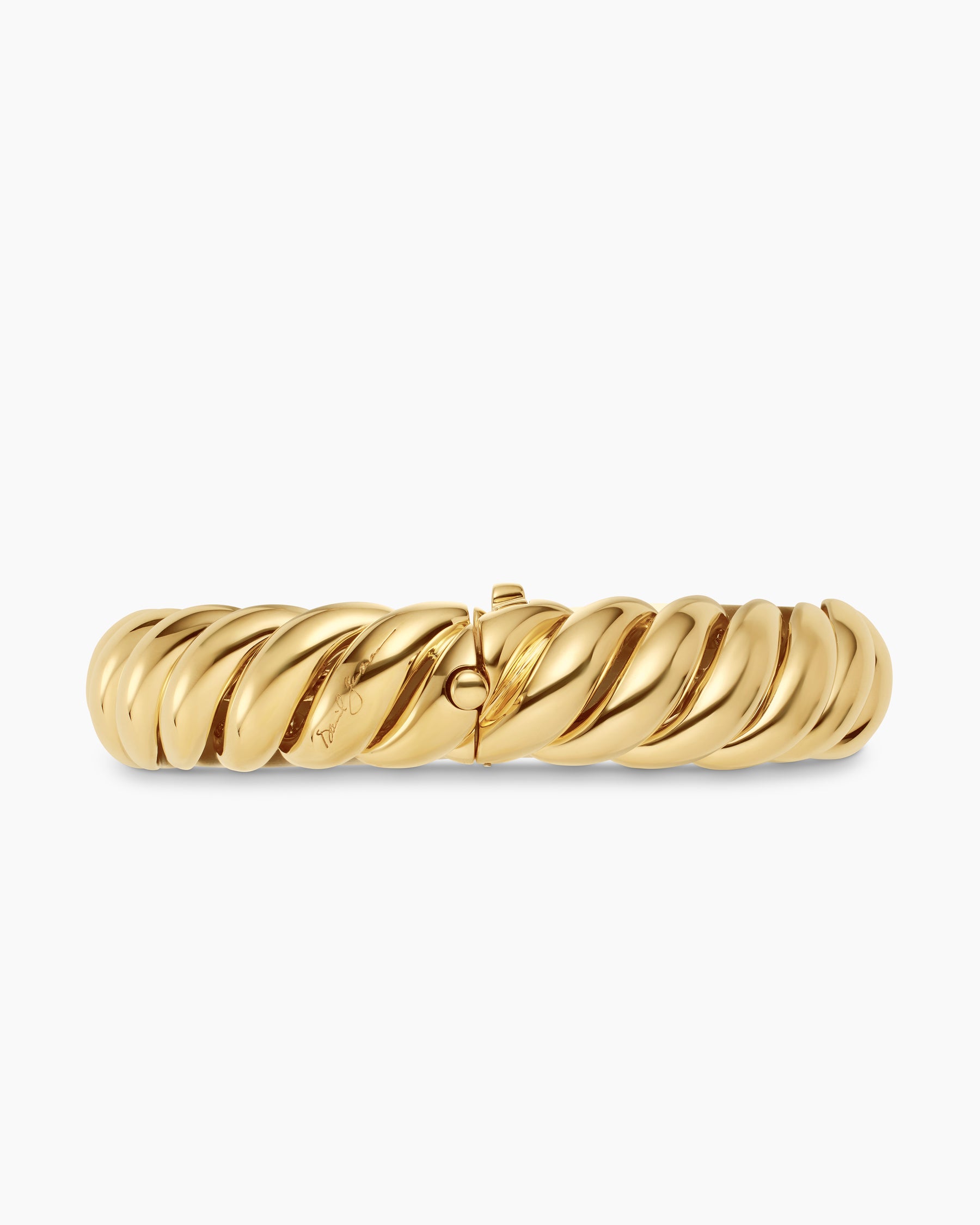 Sculpted Cable Bracelet in 18K Yellow Gold, 14mm - Image 7