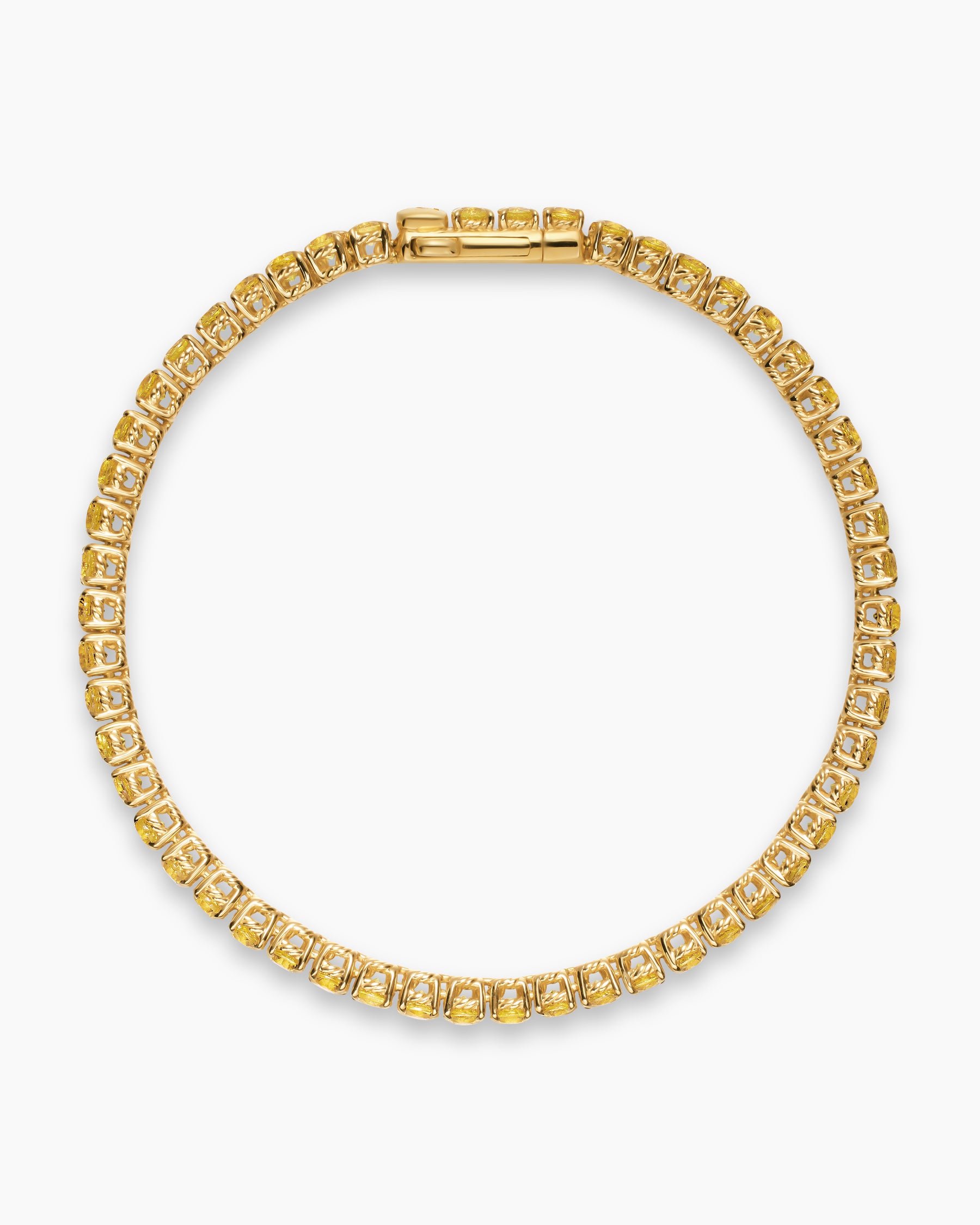 Tennis Bracelet in 18K Yellow Gold with Yellow Sapphires, 3mm - Image 3