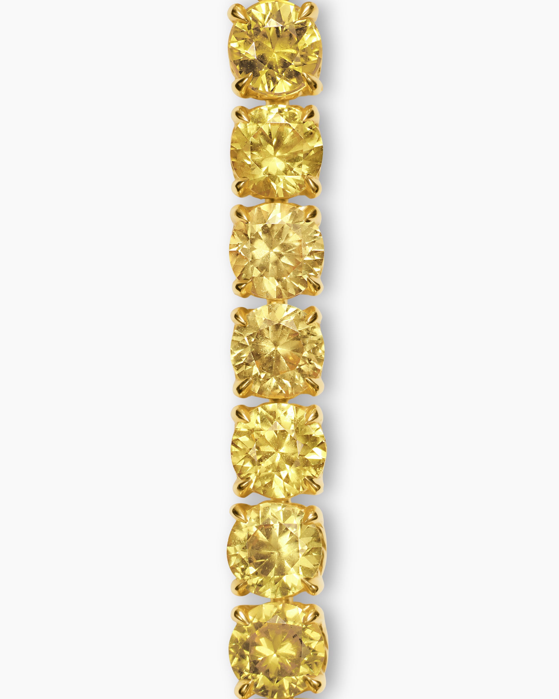 Tennis Bracelet in 18K Yellow Gold with Yellow Sapphires, 3mm - Image 4