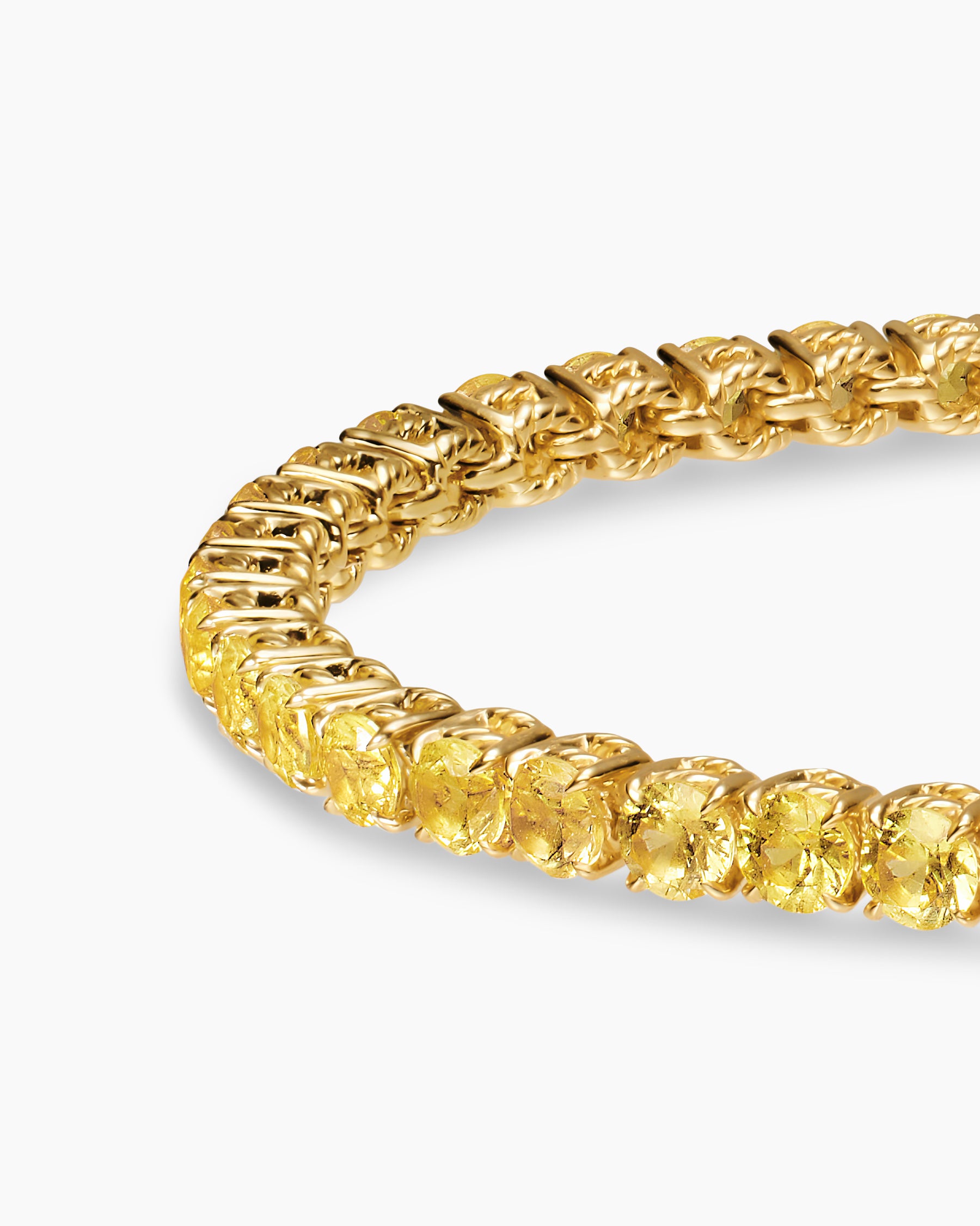 Tennis Bracelet in 18K Yellow Gold with Yellow Sapphires, 3mm - Image 5