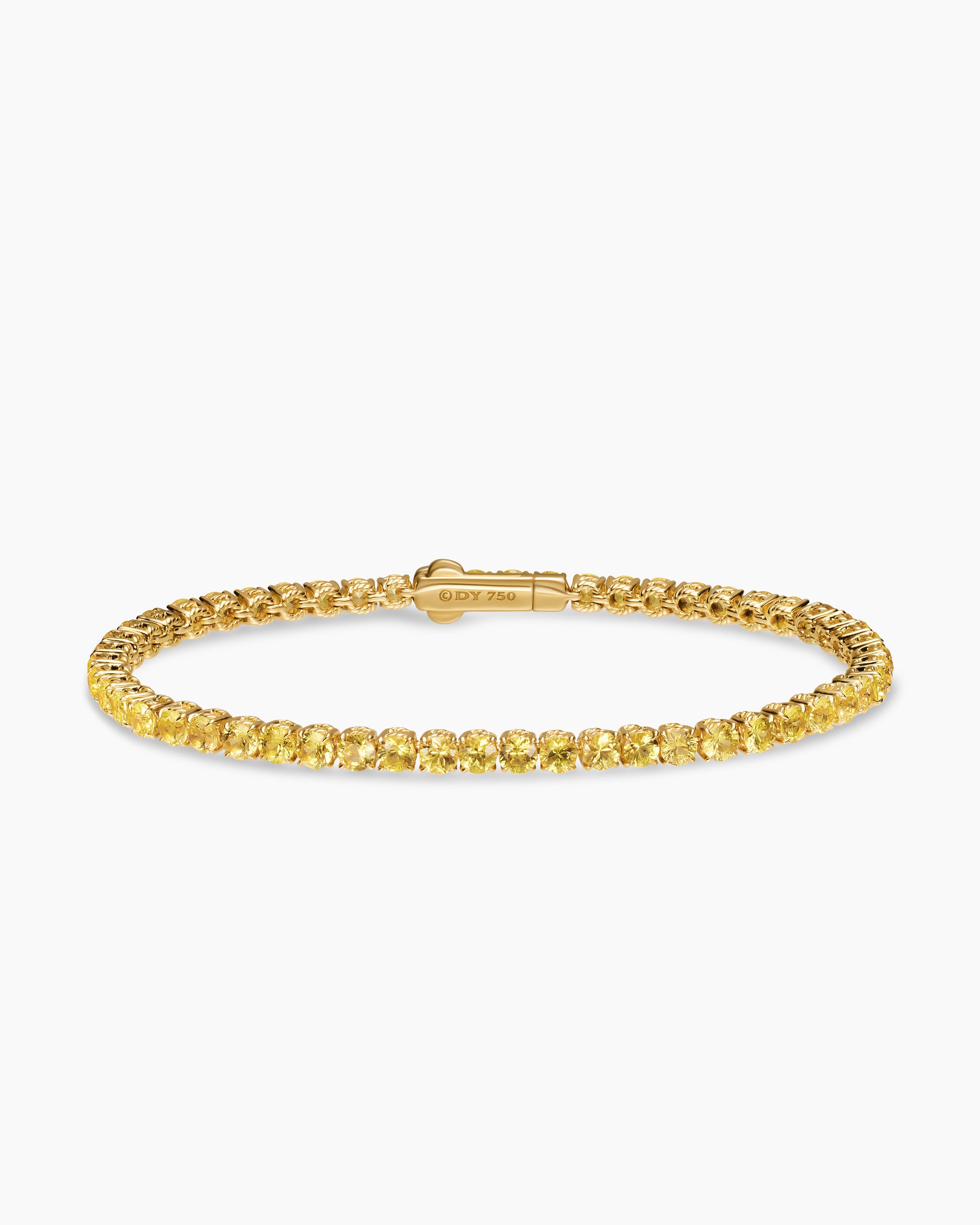 Tennis Bracelet in 18K Yellow Gold with Yellow Sapphires, 3mm