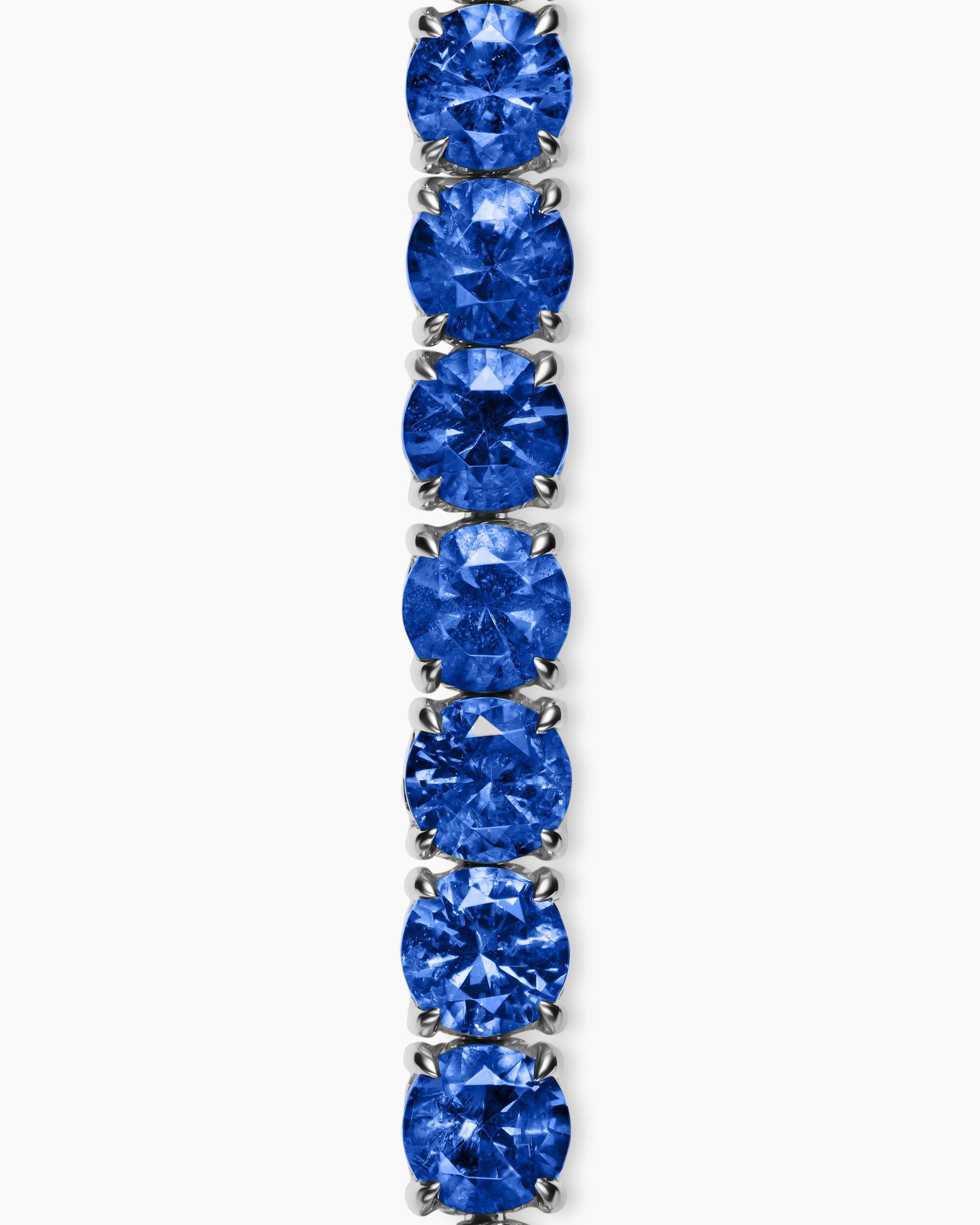 Tennis Bracelet in 18K White Gold with Blue Sapphires, 3mm - Image 3