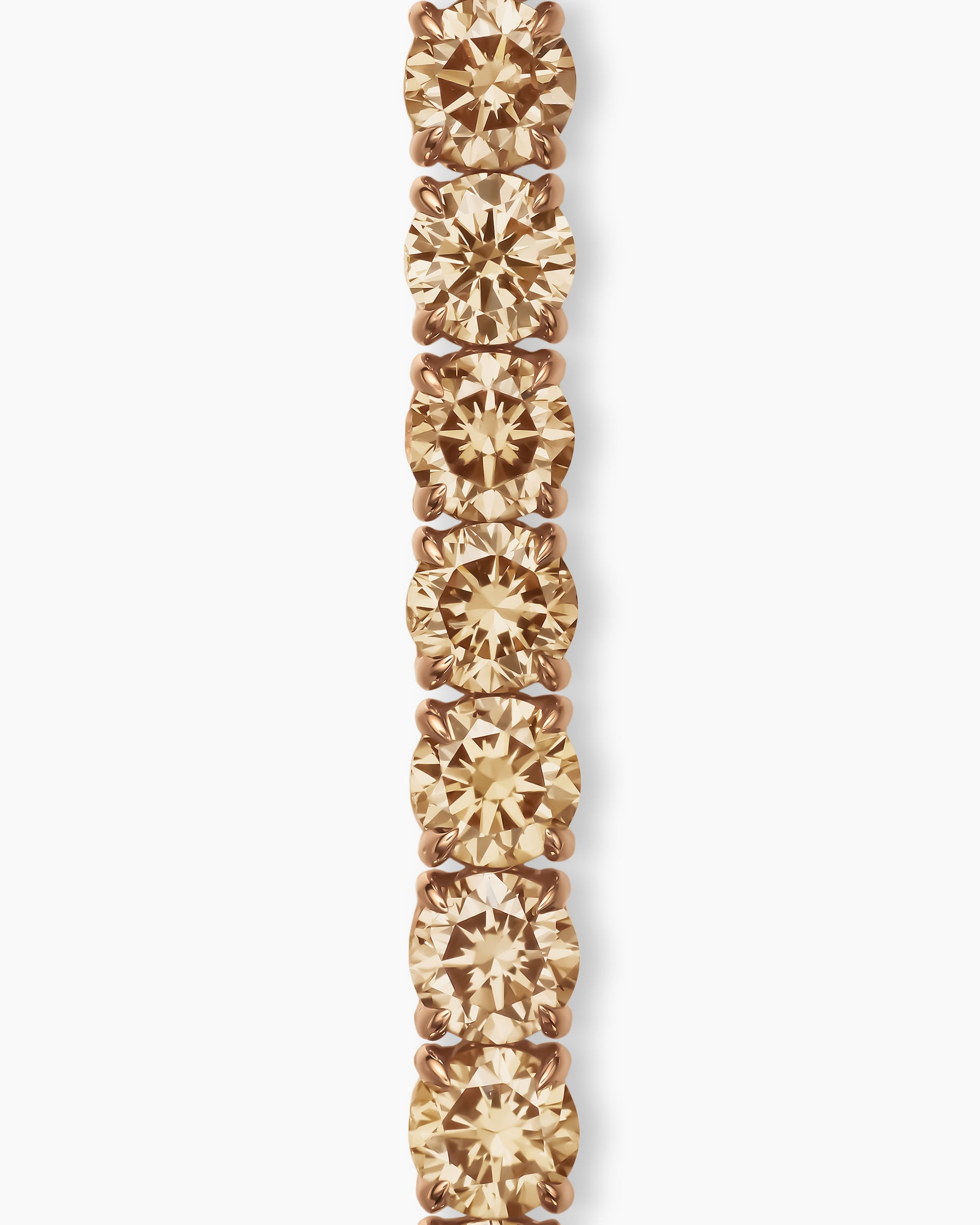 Tennis Bracelet in 18K Rose Gold with Cognac Diamonds, 3mm - Image 4