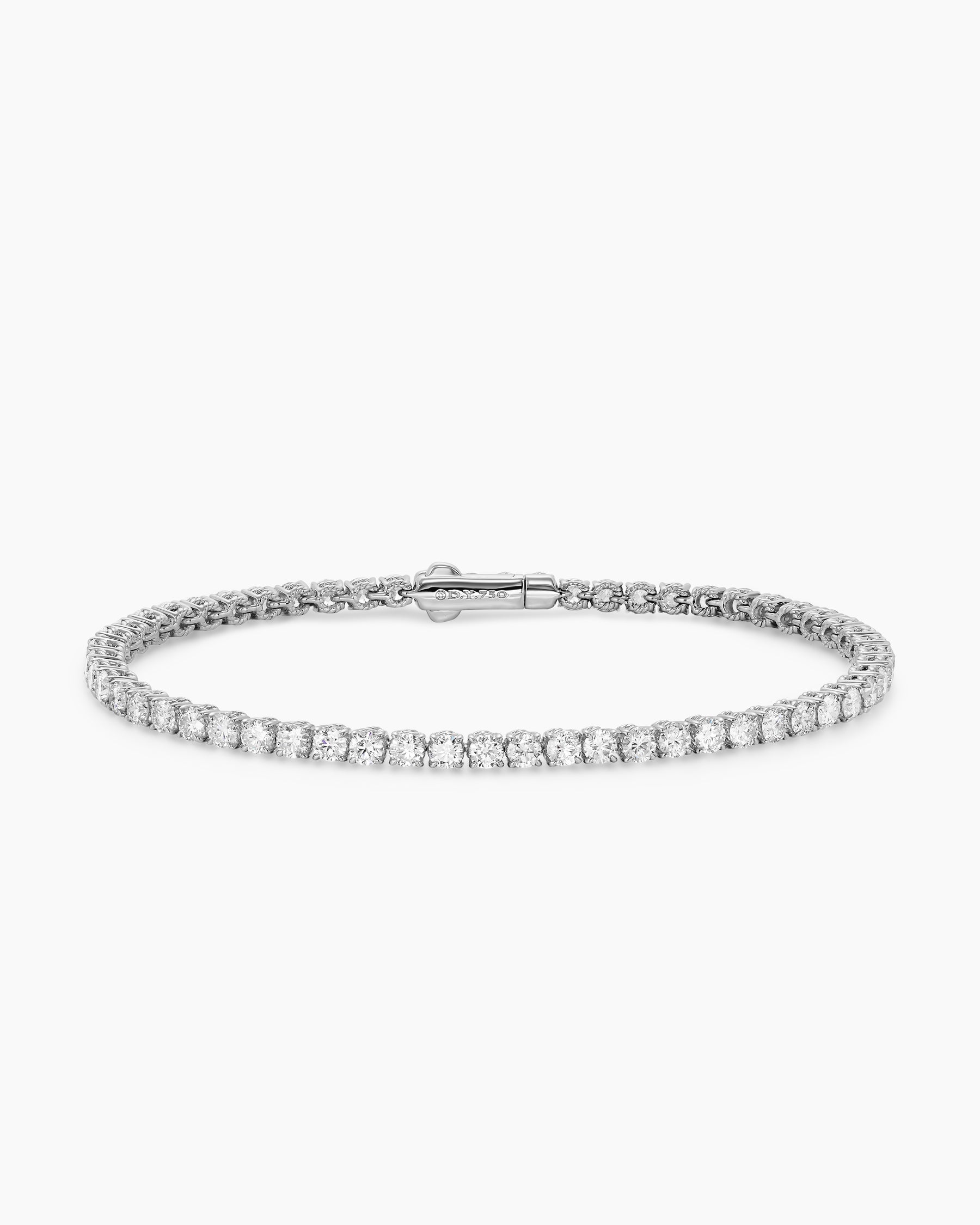 Tennis Bracelet in 18K White Gold with Diamonds, 3mm