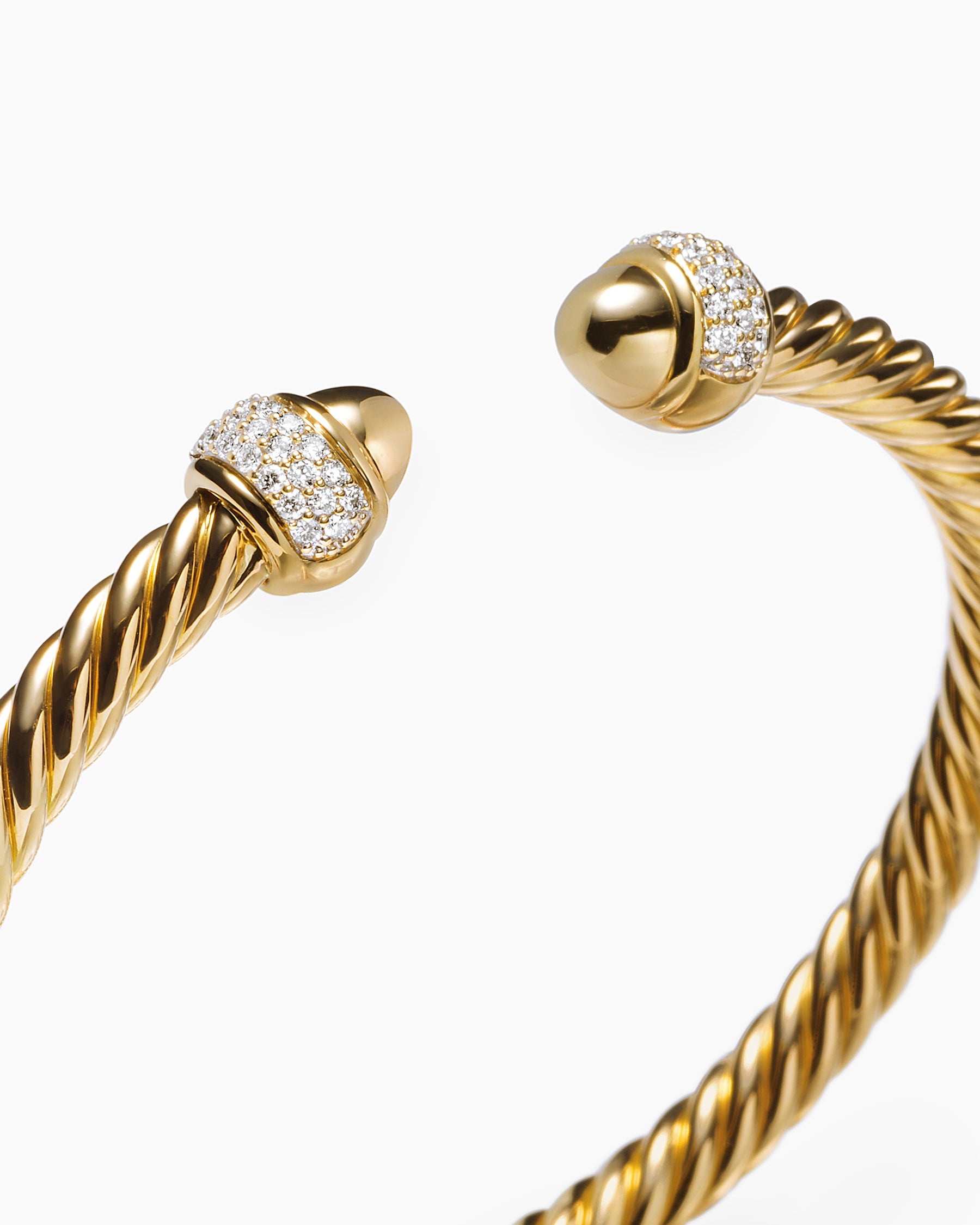 Cable Bracelet in 18K Yellow Gold with Diamonds, 5mm - Image 5