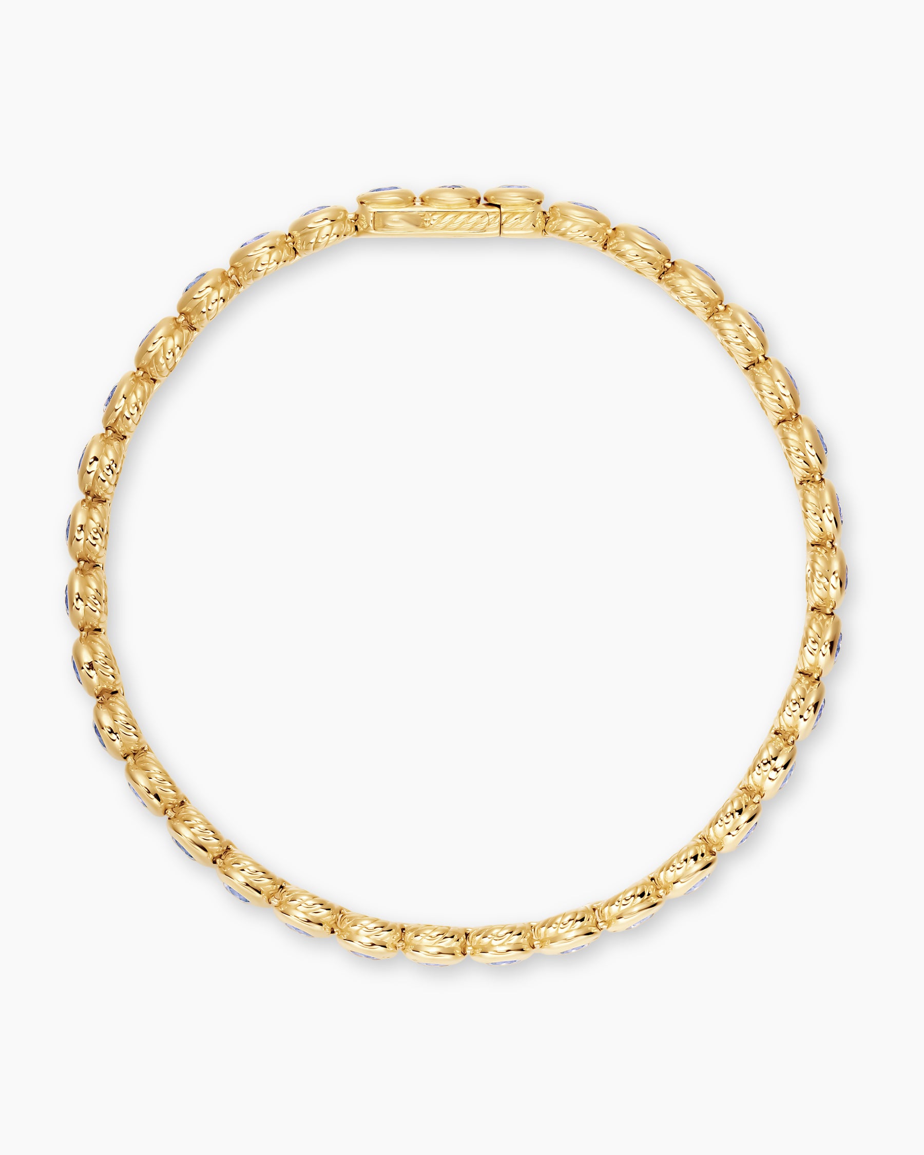Bezel Set Tennis Bracelet in 18K Yellow Gold with Tanzanite, 4.7mm - Image 3