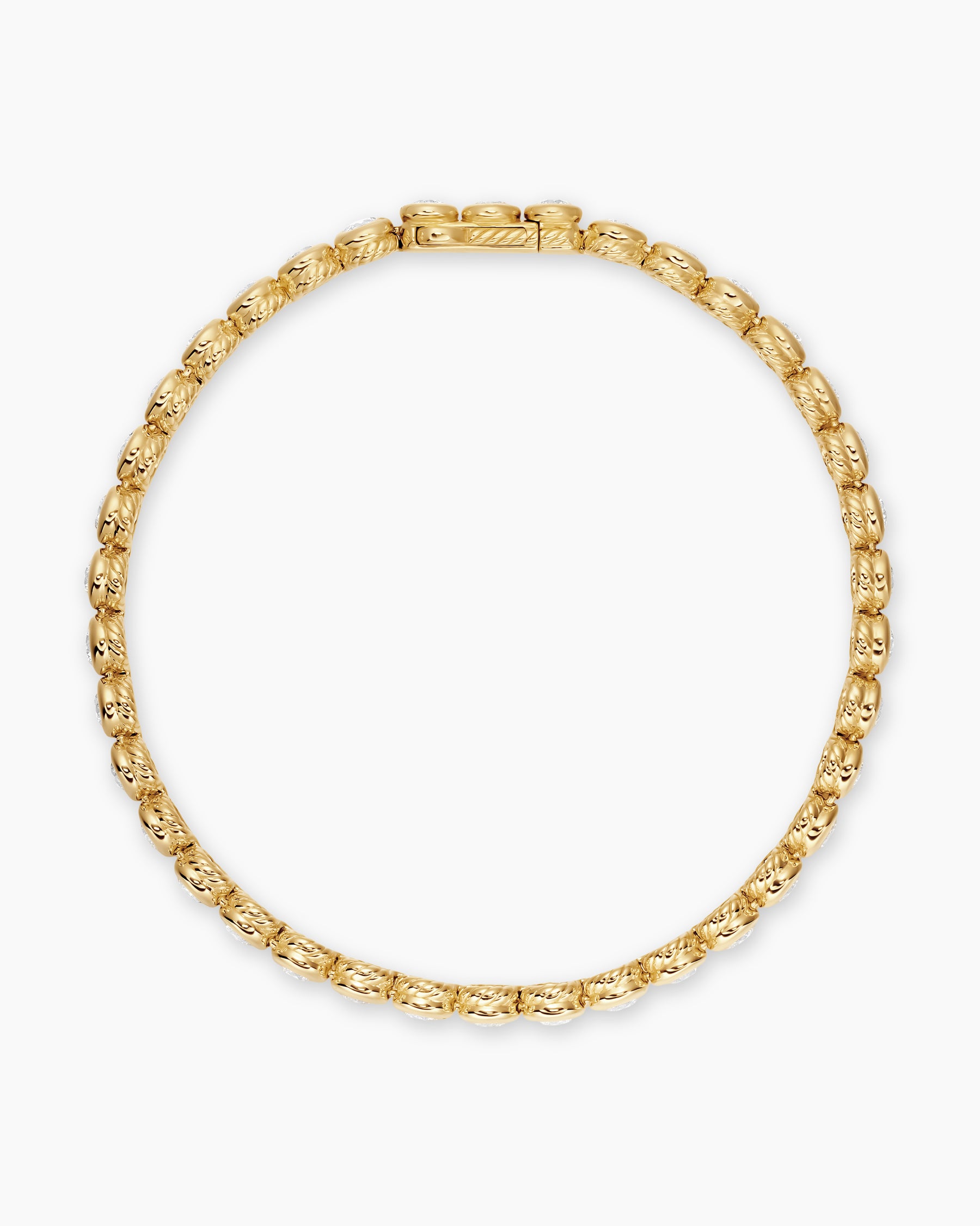 Alternative view of Bezel Set Tennis Bracelet in 18K Yellow Gold with Diamonds, 4.7mm