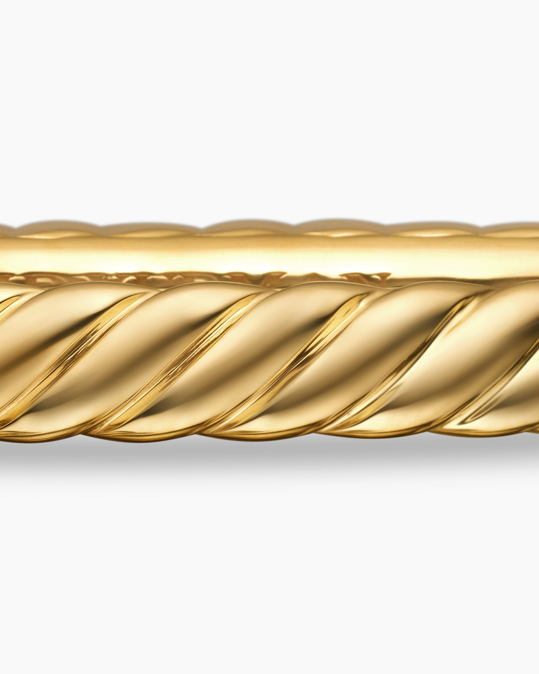 Sculpted Cable Bangle Bracelet in 18K Yellow Gold, 4.6mm - Image 6