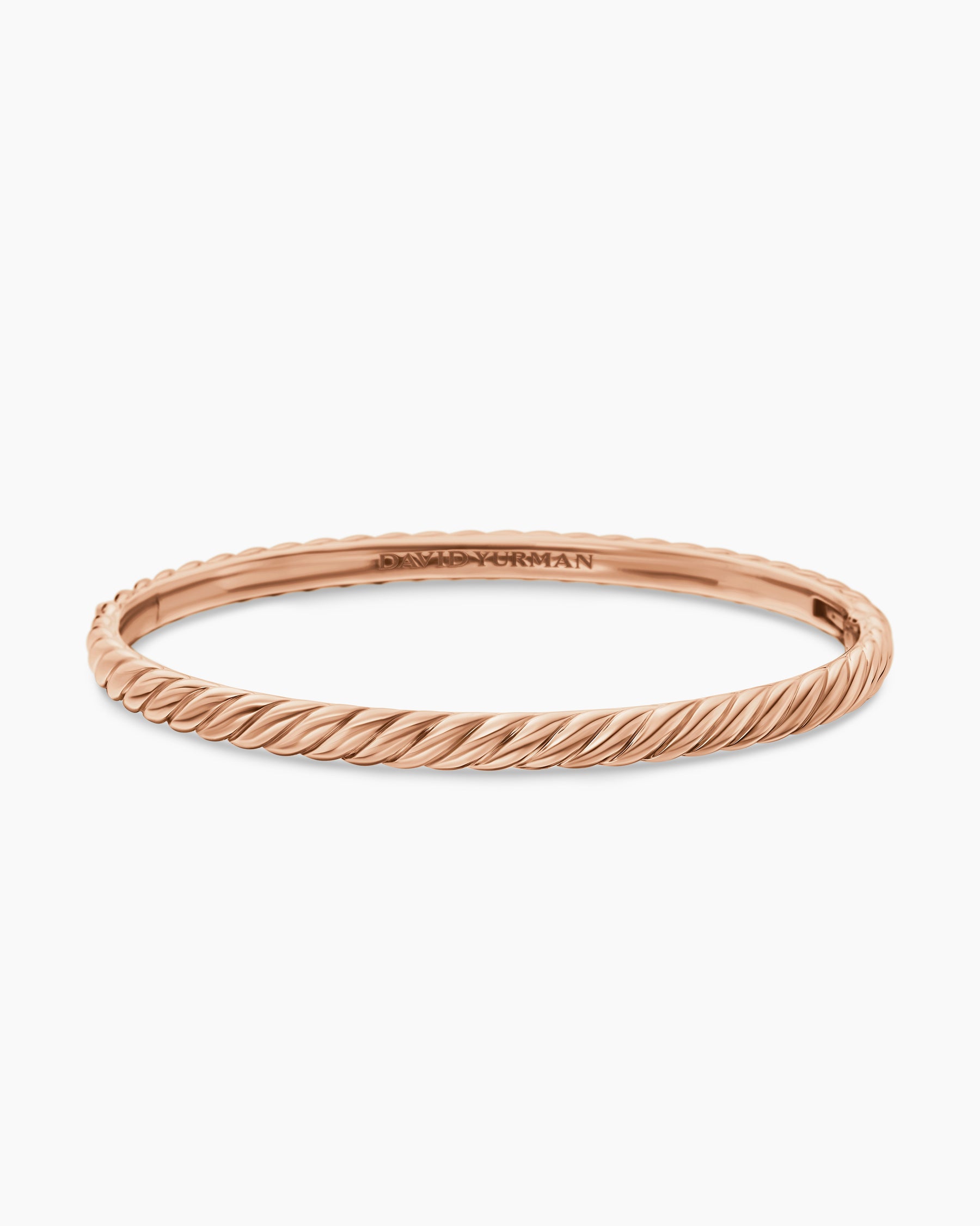 Sculpted Cable Bangle Bracelet in 18K Rose Gold, 4.6mm - Image 4