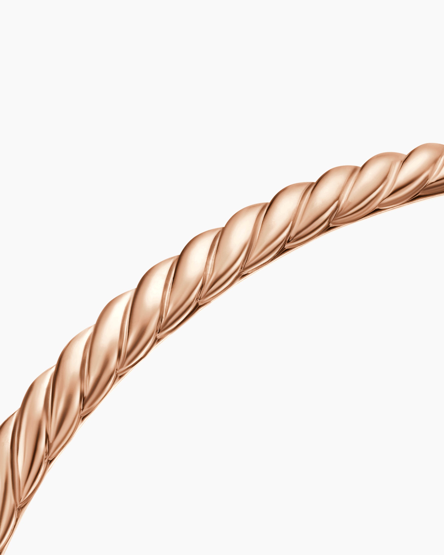 Sculpted Cable Bangle Bracelet in 18K Rose Gold, 4.6mm - Image 5