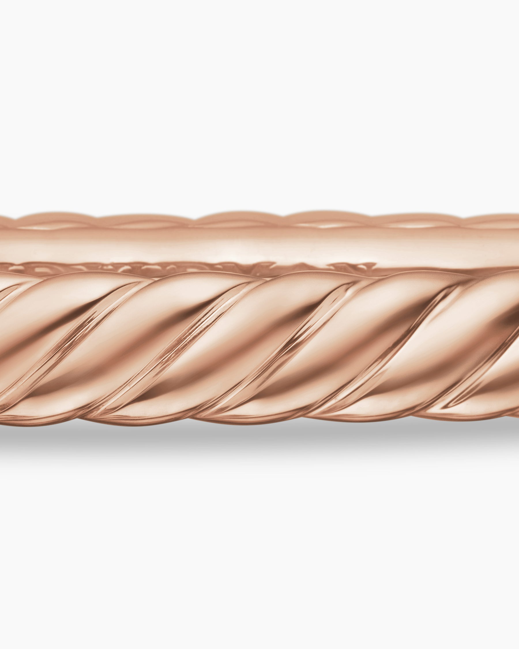 Sculpted Cable Bangle Bracelet in 18K Rose Gold, 4.6mm - Image 6