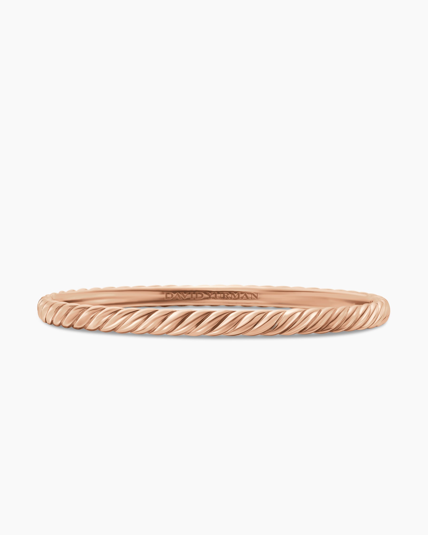 Sculpted Cable Bangle Bracelet in 18K Rose Gold, 4.6mm