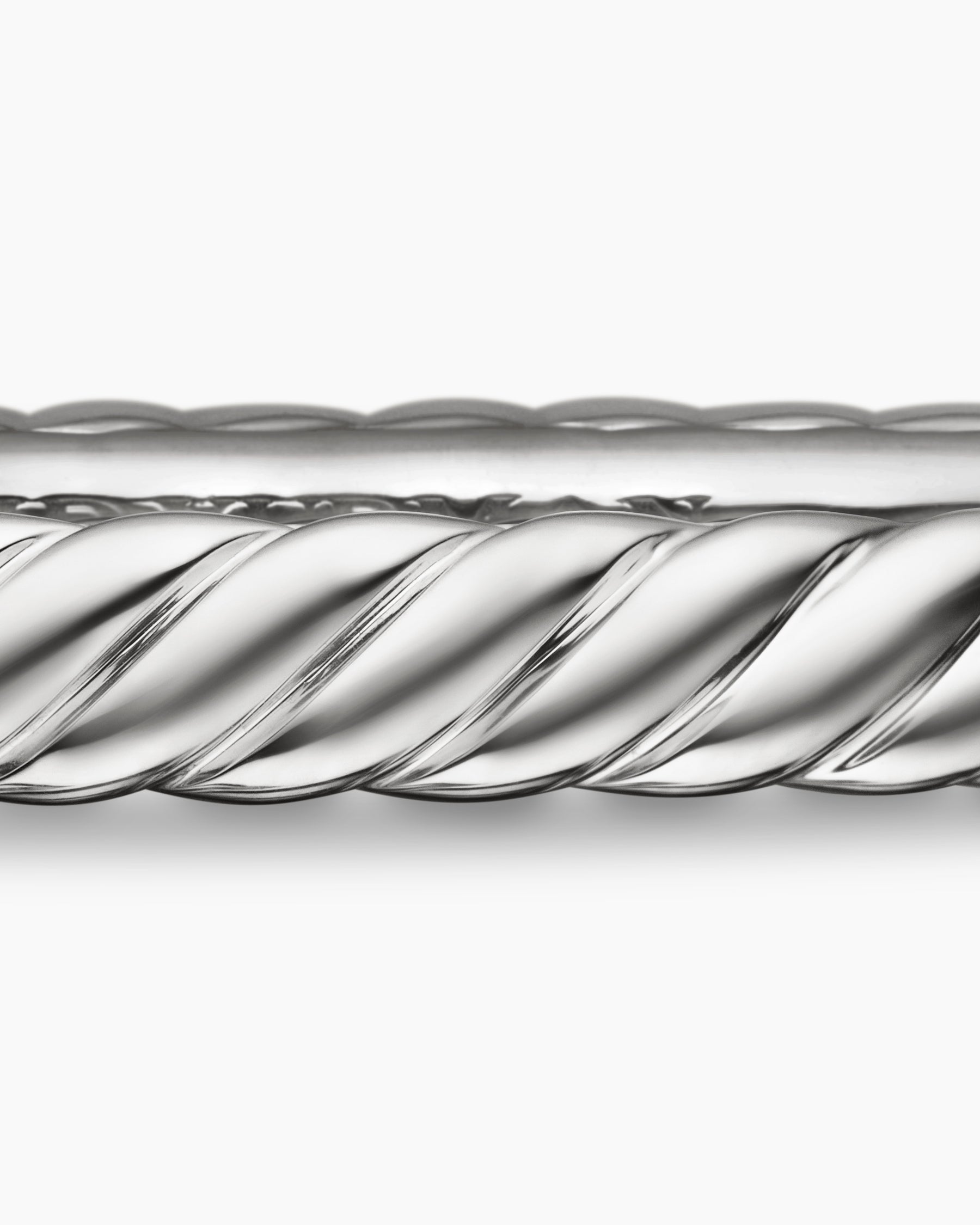 Sculpted Cable Bangle Bracelet in 18K White Gold, 4.6mm - Image 6