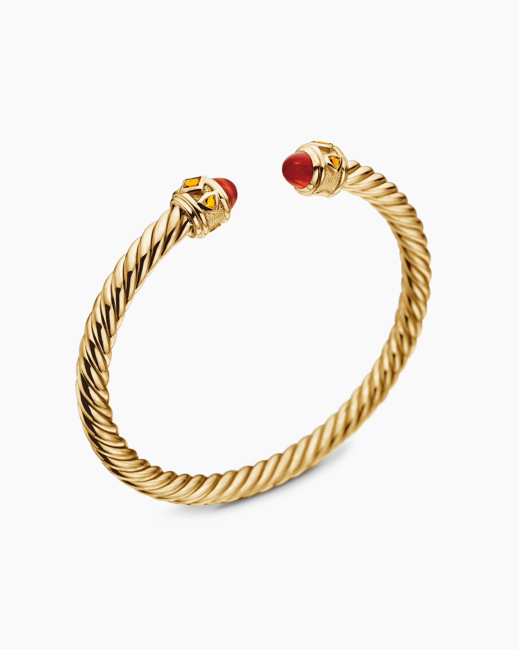 Renaissance Cablespira Bracelet in 18K Yellow Gold with Carnelian and Citrine, 5mm - Image 3