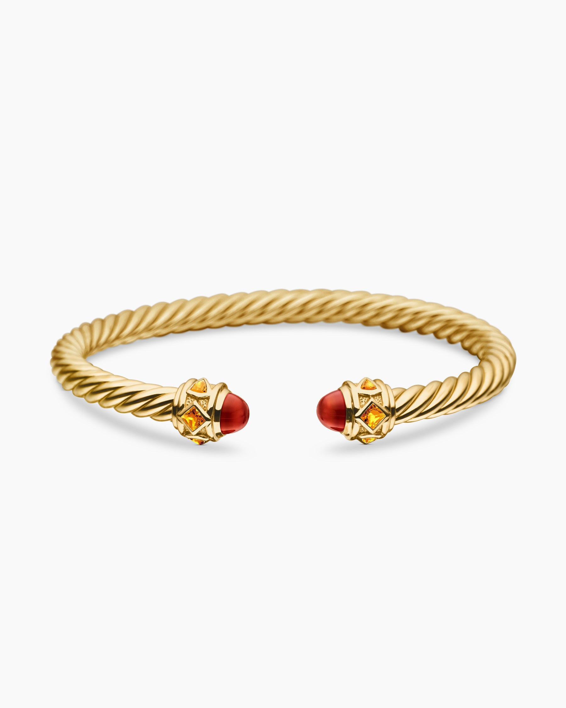 Renaissance Cablespira Bracelet in 18K Yellow Gold with Carnelian and Citrine, 5mm - Image 4