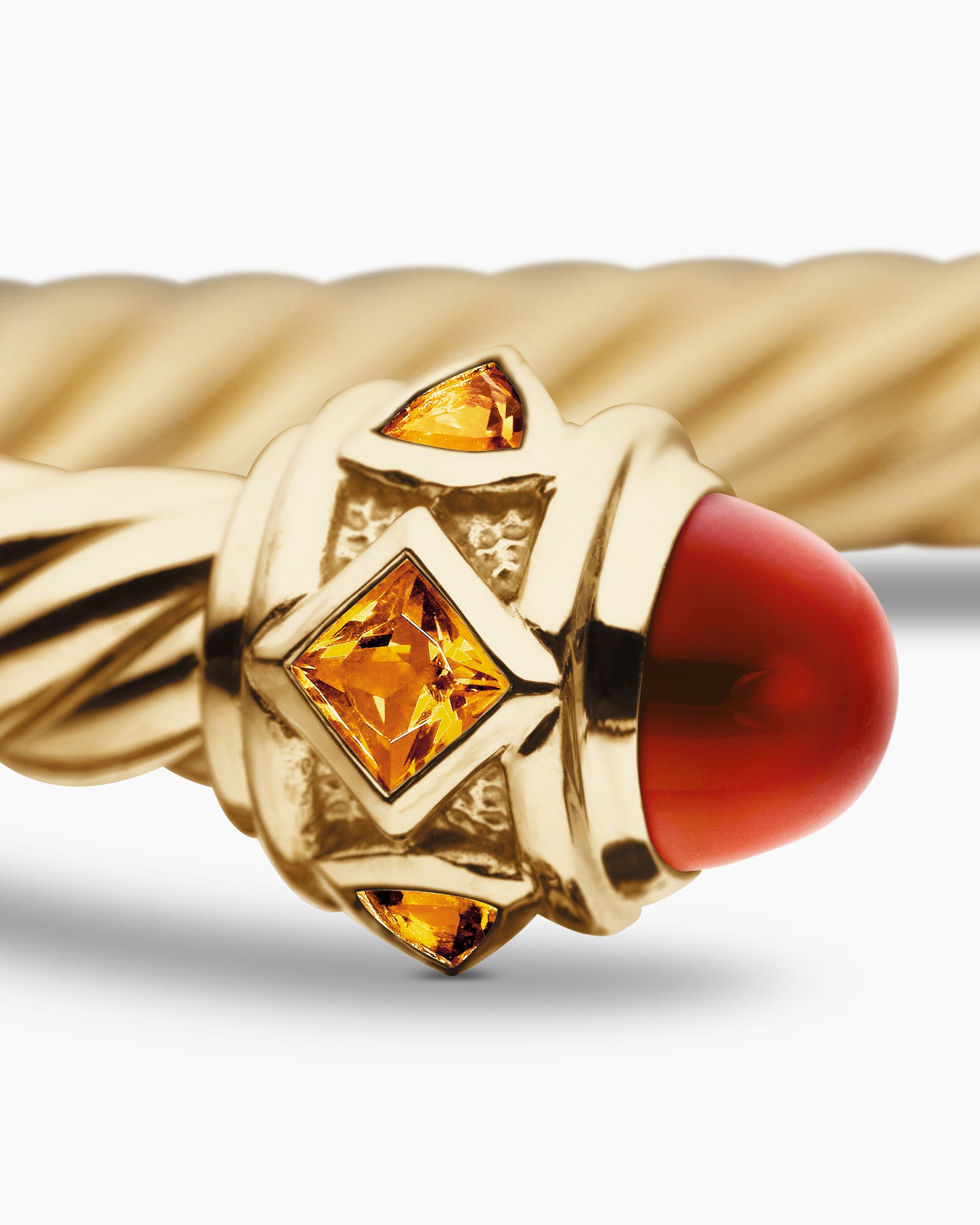 Renaissance Cablespira Bracelet in 18K Yellow Gold with Carnelian and Citrine, 5mm - Image 6