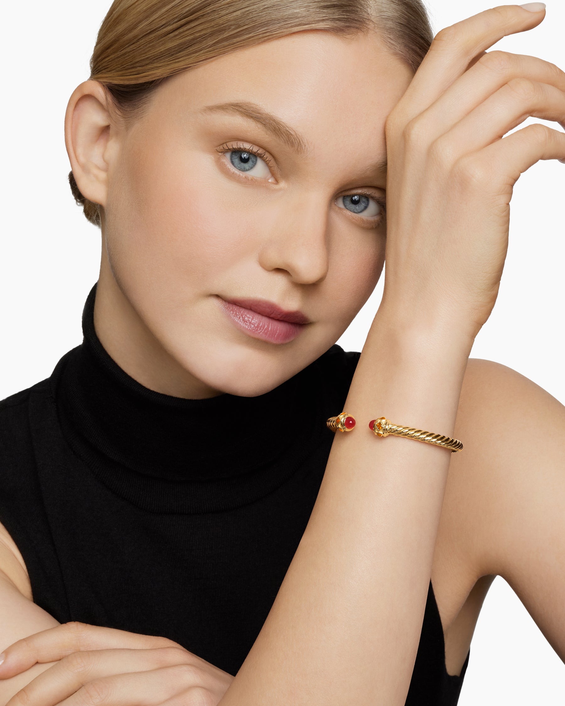 Renaissance Cablespira Bracelet in 18K Yellow Gold with Carnelian and Citrine, 5mm - Image 7