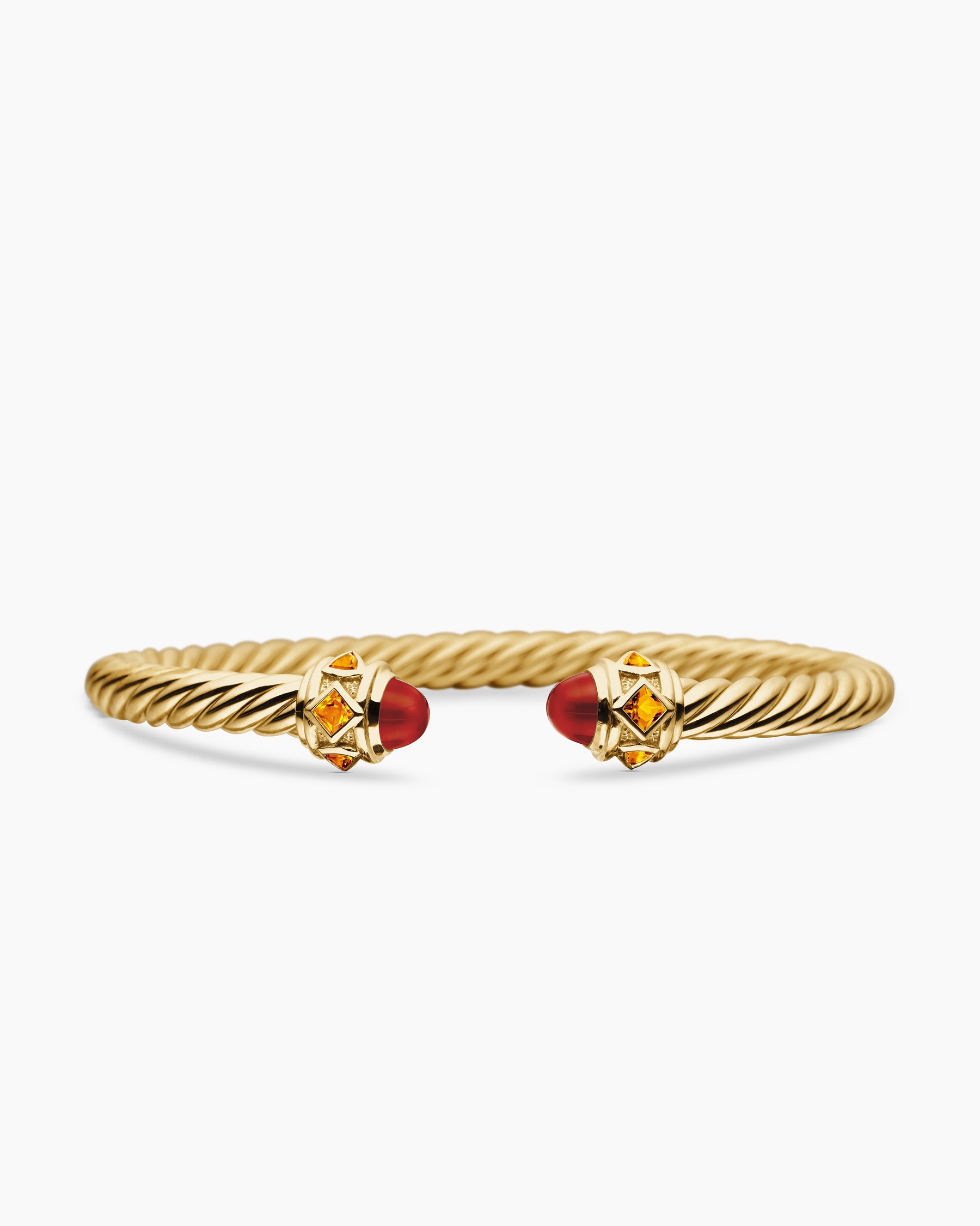 Renaissance Cablespira Bracelet in 18K Yellow Gold with Carnelian and Citrine, 5mm